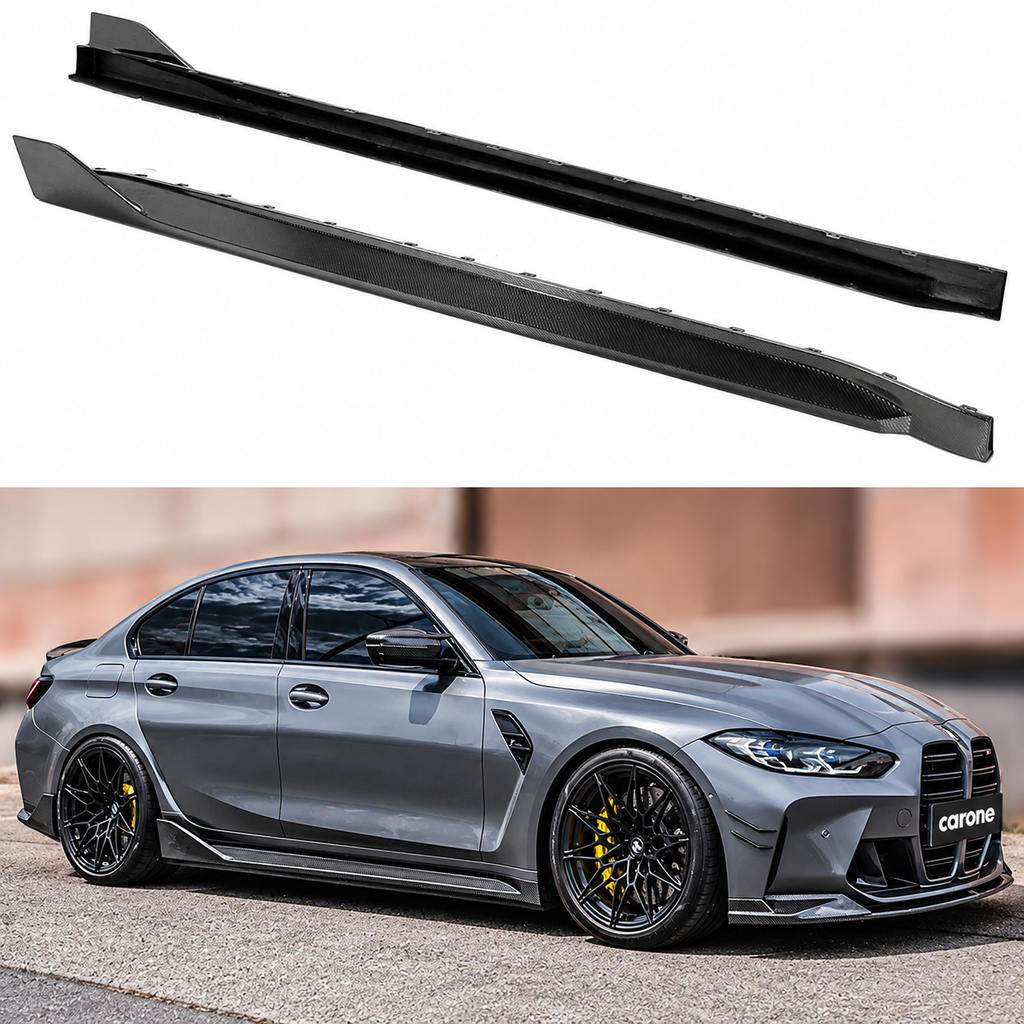 PARA BMW G80 M3 MP ESTILO FIBRA CARBONO REAL FALDÓN EXTENSIÓN LATERAL REPUESTO 21-26