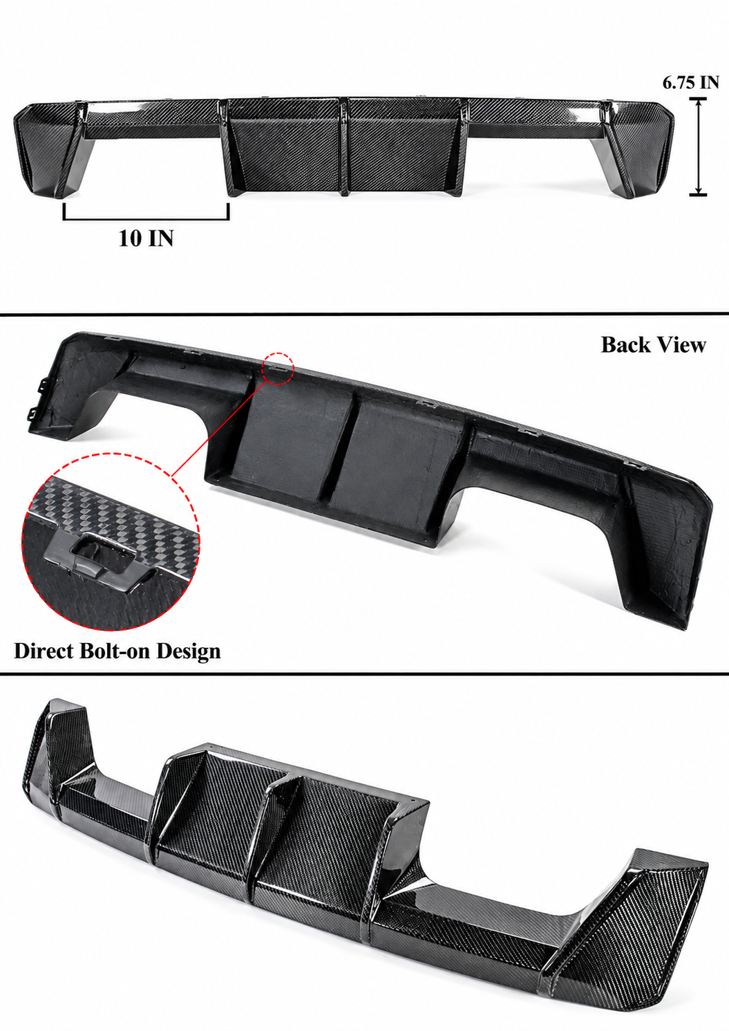 DIFUSOR DE PARACHOQUES TRASERO DE FIBRA DE CARBONO REAL ESTILO MP BMW G80 M3 G82 M4 2021-2026