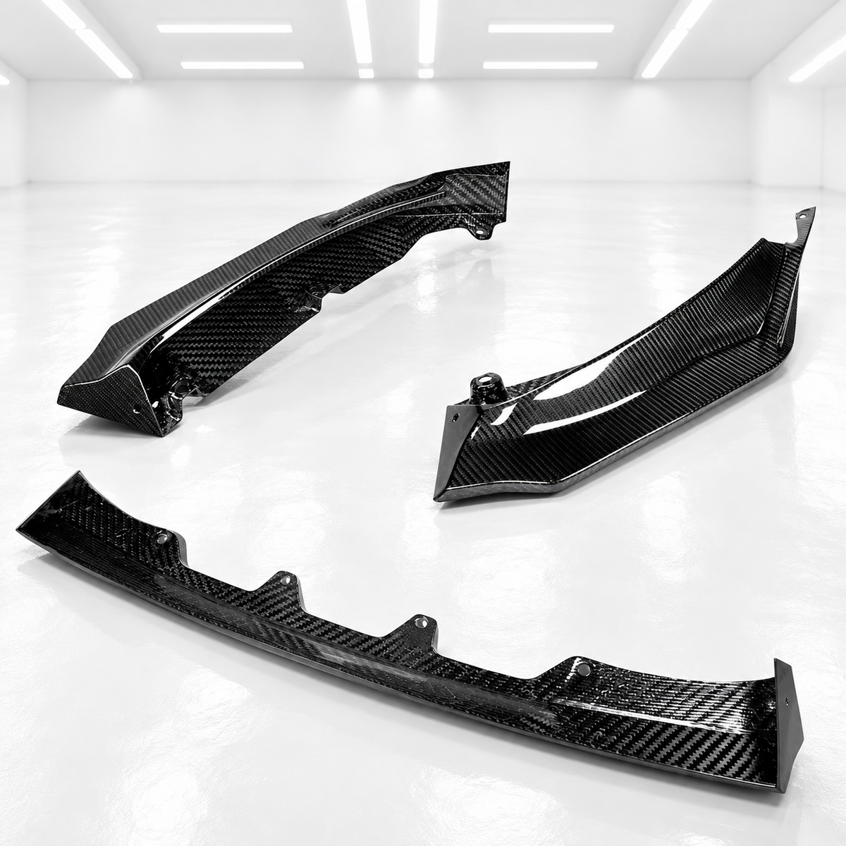 PARA BMW G80 M3 G82 G83 M4 V 2021-26 ESTILO 3 PIEZAS FIBRA DE CARBONO SECO PARACHOQUES DELANTERO LABIO