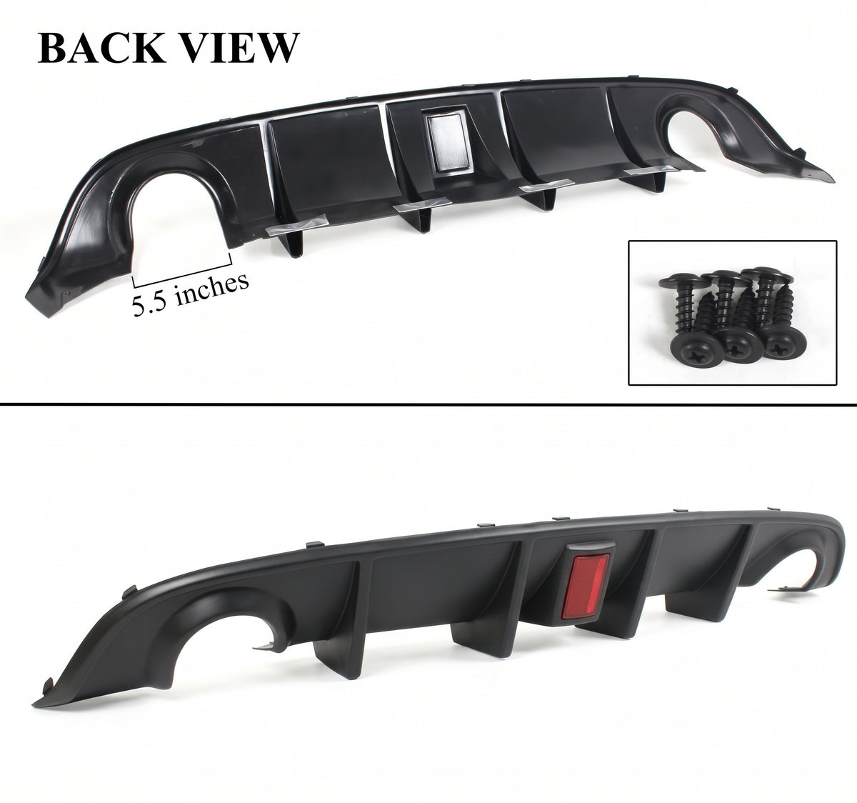 Dodge Charger SRT 2012-14 Difusor de parachoques trasero de doble escape con reflector rojo