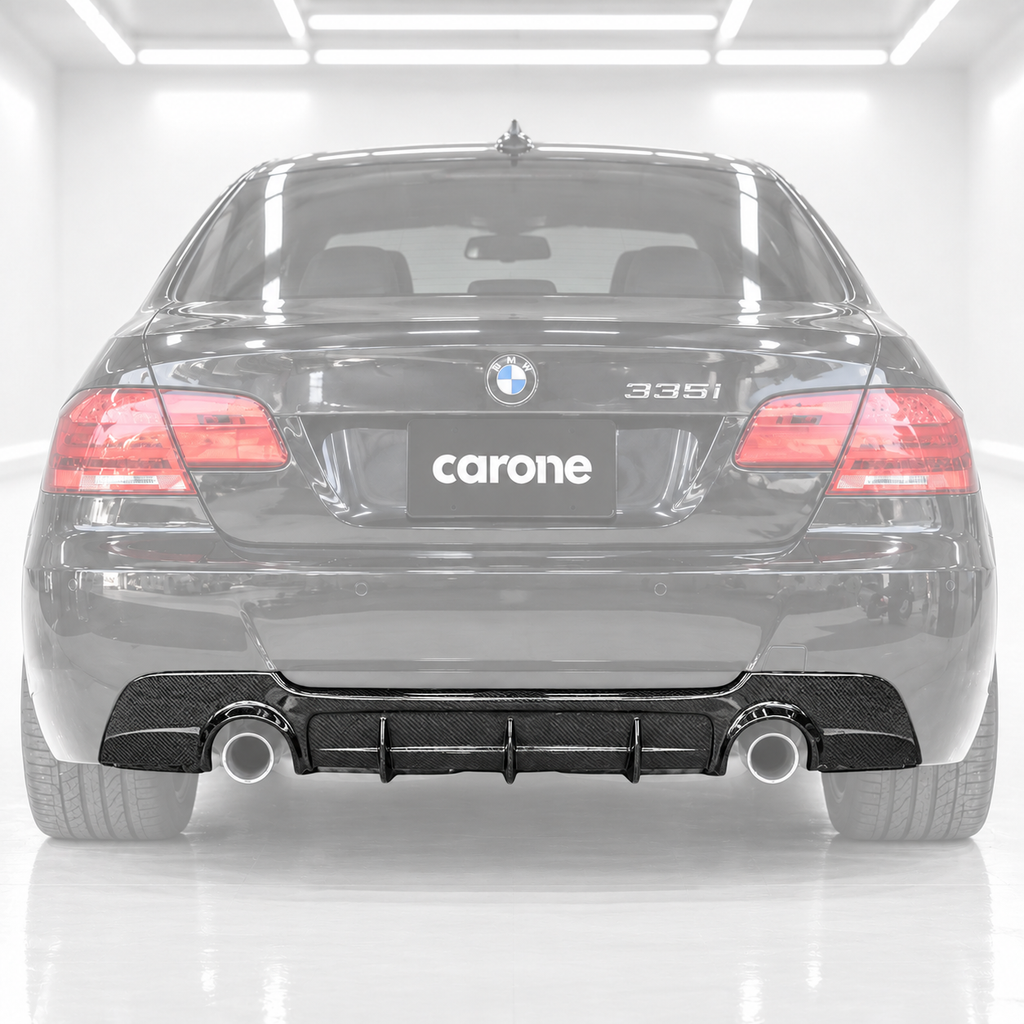 DIFUSOR TRASERO DE FIBRA DE CARBONO DE DOBLE ESCAPE PARA BMW E92 E93 2007-13 CON PARACHOQUES M-TECH