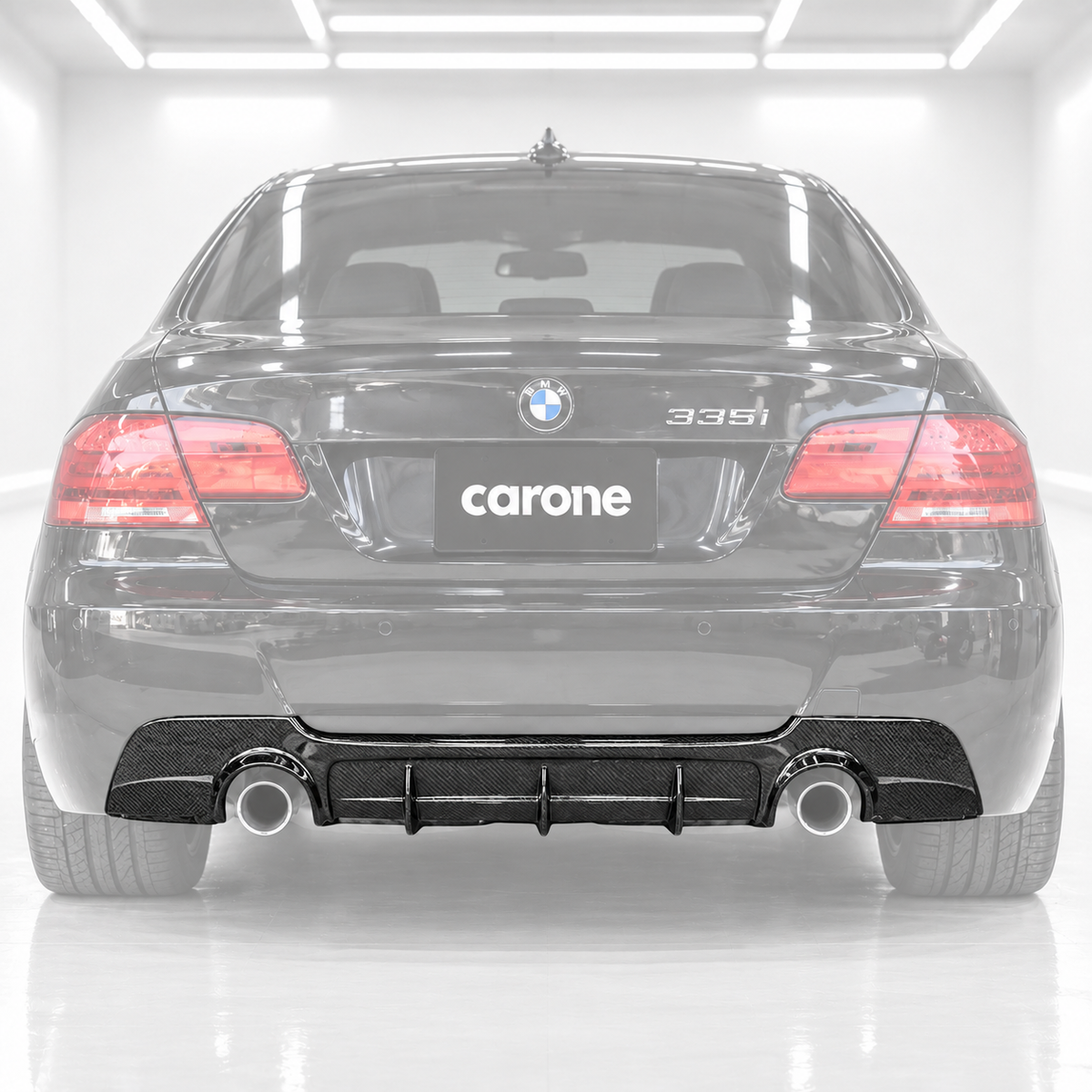 DIFUSOR TRASERO DE FIBRA DE CARBONO DE DOBLE ESCAPE PARA BMW E92 E93 2007-13 CON PARACHOQUES M-TECH