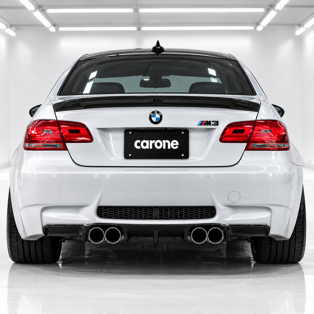 PARA BMW E92 E93 E93 M3 ESTILO V TAMAÑO COMPLETO FIBRA DE CARBONO DIFUSOR REAL PARACHOQUES TRASERO