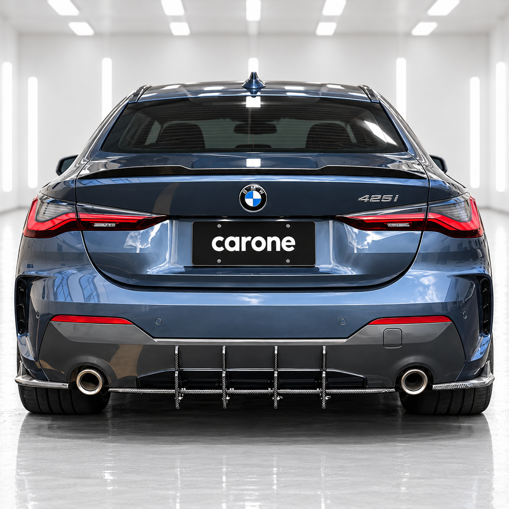 DIFUSOR TRASERO DE FIBRA DE CARBONO PARA BMW G22 G23 2021-26 CON EXTENSIÓN DE ESQUINA