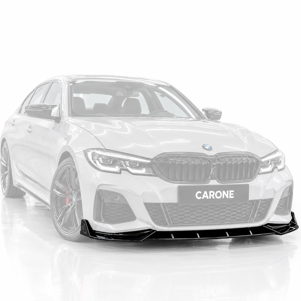 KIT DE LABIOS DE PARACHOQUES DELANTERO NEGRO BRILLANTE PARA BMW G20 330I M340I GT STYLE M SPORT 19-2022