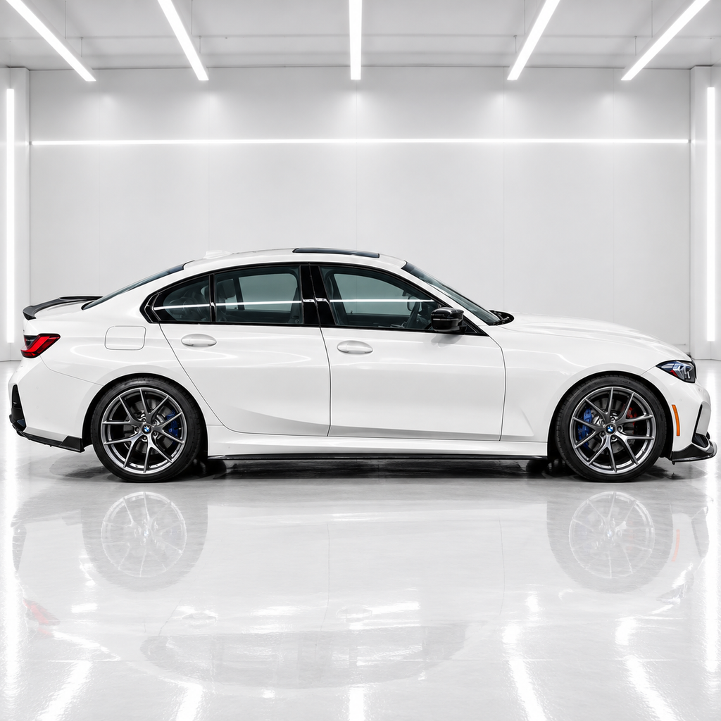 EXTENSIÓN DE FALDÓN LATERAL NEGRO BRILLANTE ESTILO CMS 19-2026 BMW G20 330I 330E M340I