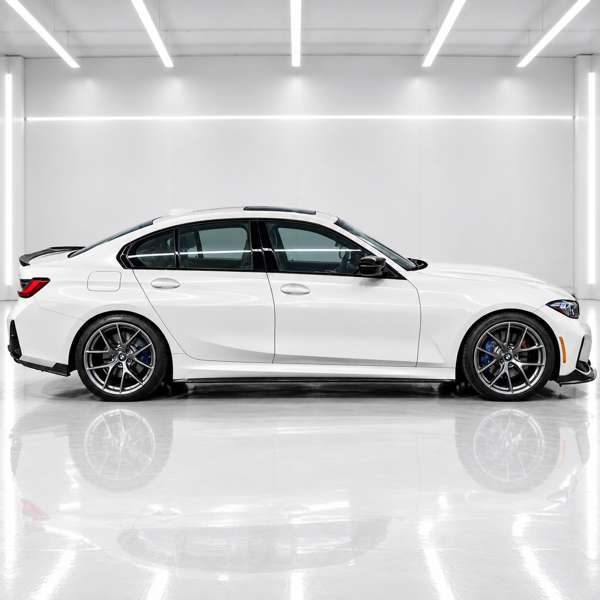 EXTENSIÓN DE FALDÓN LATERAL NEGRO BRILLANTE ESTILO CMS 19-2026 BMW G20 330I 330E M340I