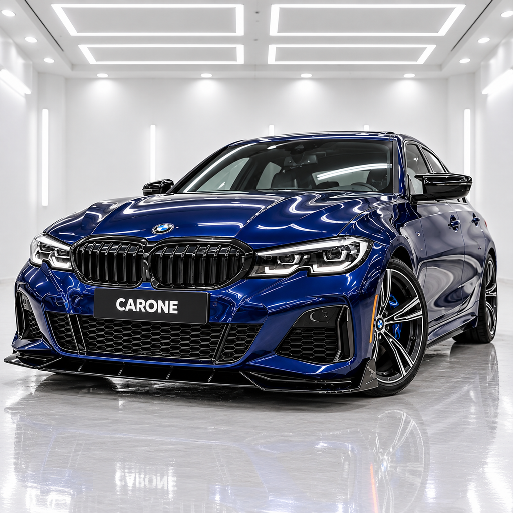 KIT DE LABIOS DE PARACHOQUES DELANTERO NEGRO BRILLANTE PARA BMW G20 330I M340I GT STYLE M SPORT 19-2022