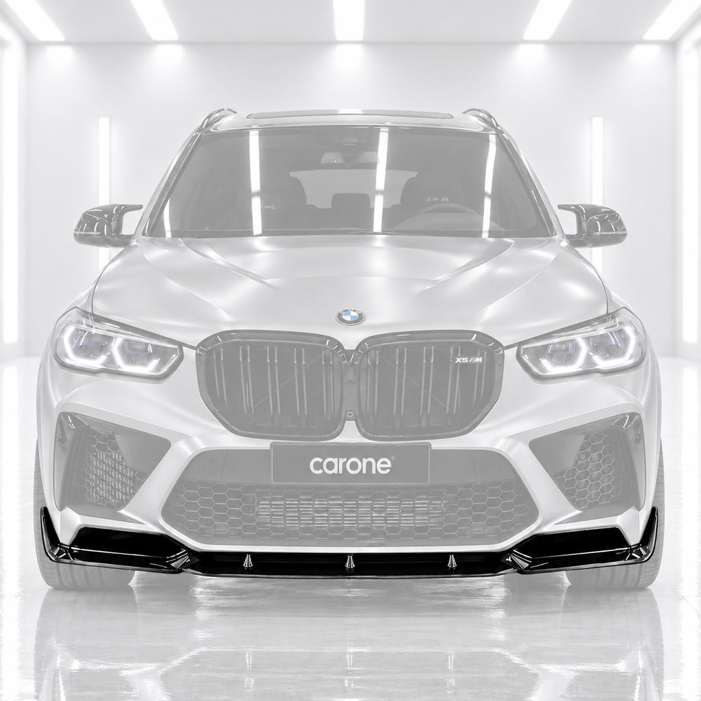 DIVISOR DE LABIOS PARA PARACHOQUES DELANTERO NEGRO BRILLANTE ESTILO PRE-LCI R BMW F95 X5M 2020-2023