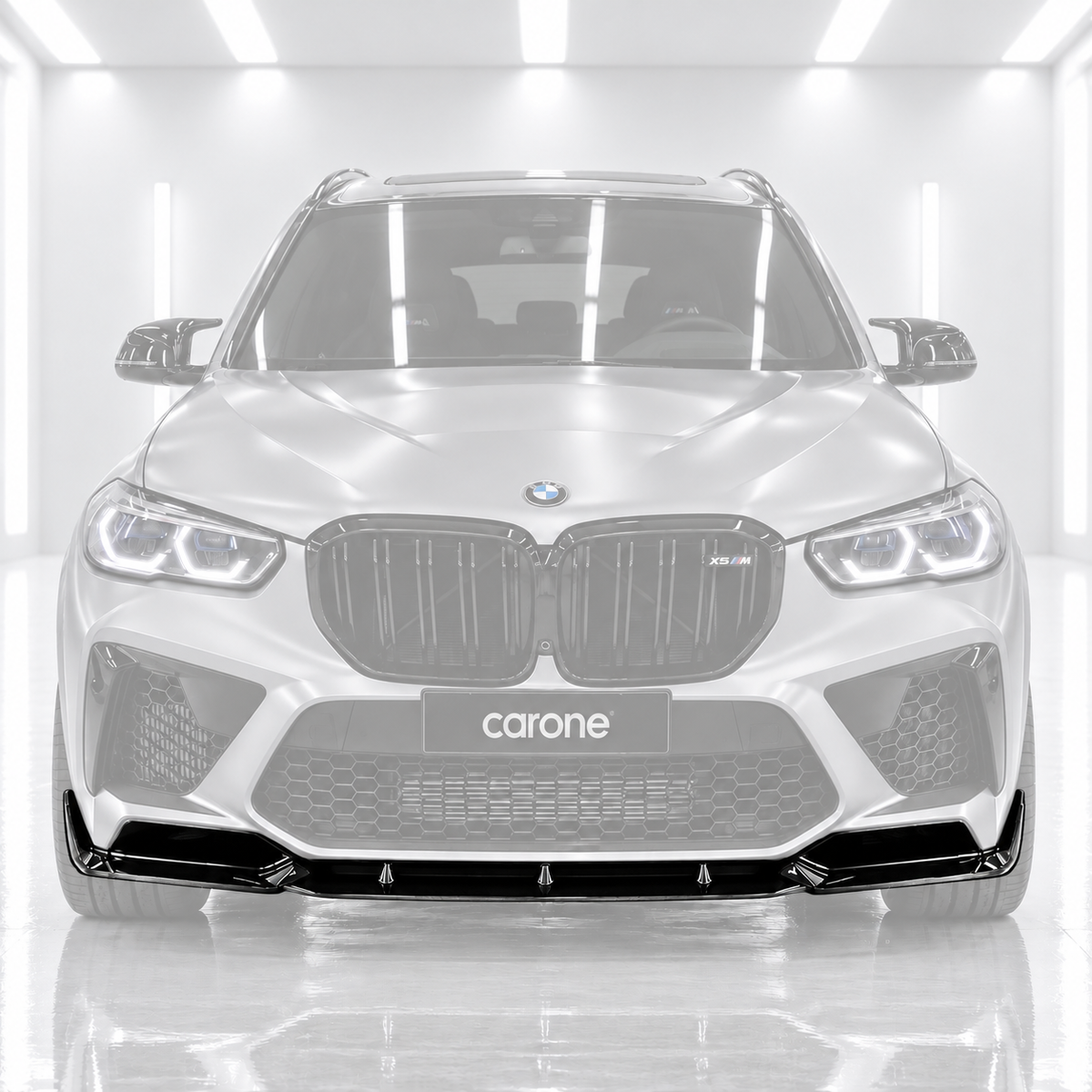 DIVISOR DE LABIOS PARA PARACHOQUES DELANTERO NEGRO BRILLANTE ESTILO PRE-LCI R BMW F95 X5M 2020-2023