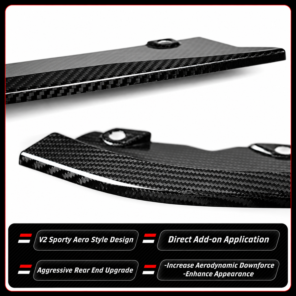 PARACHOQUES TRASERO DIVISOR LATERAL ESQUINA FIBRA DE CARBONO SECO BMW G80 M3 2021-2026