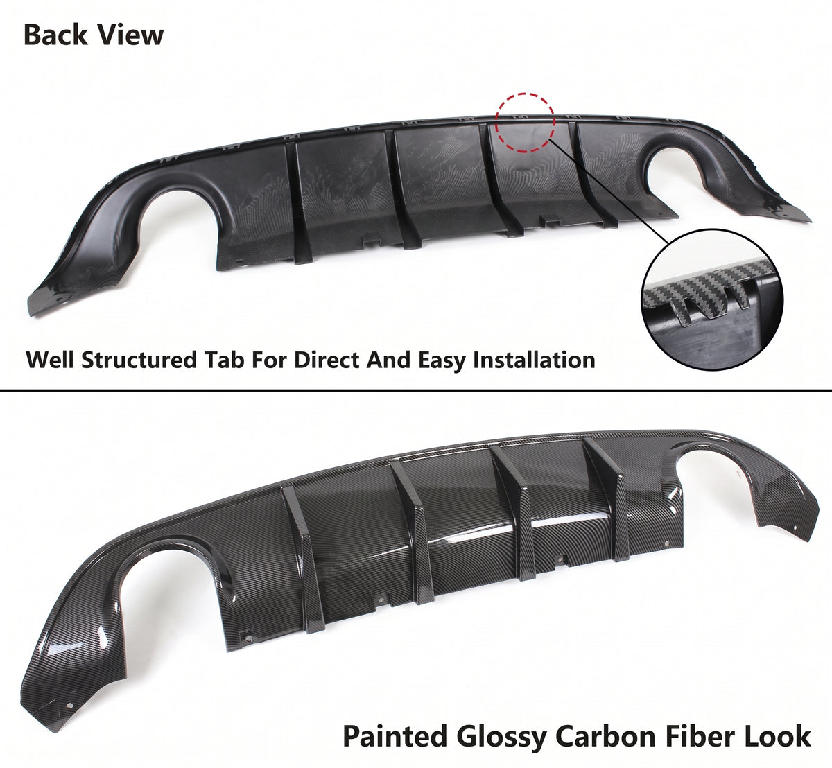 Dodge Charger SRT R/T Scat Pack 15-23 Difusor de parachoques trasero de fibra de carbono