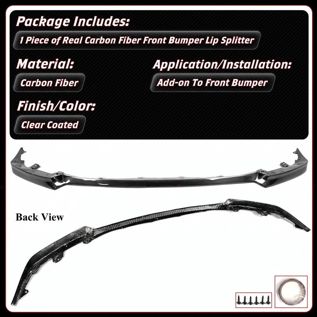 PARA BMW G87 M2 2023-26 FIBRA DE CARBONO REAL 1 PIEZA PARACHOQUES DELANTERO LABIO DIVISOR