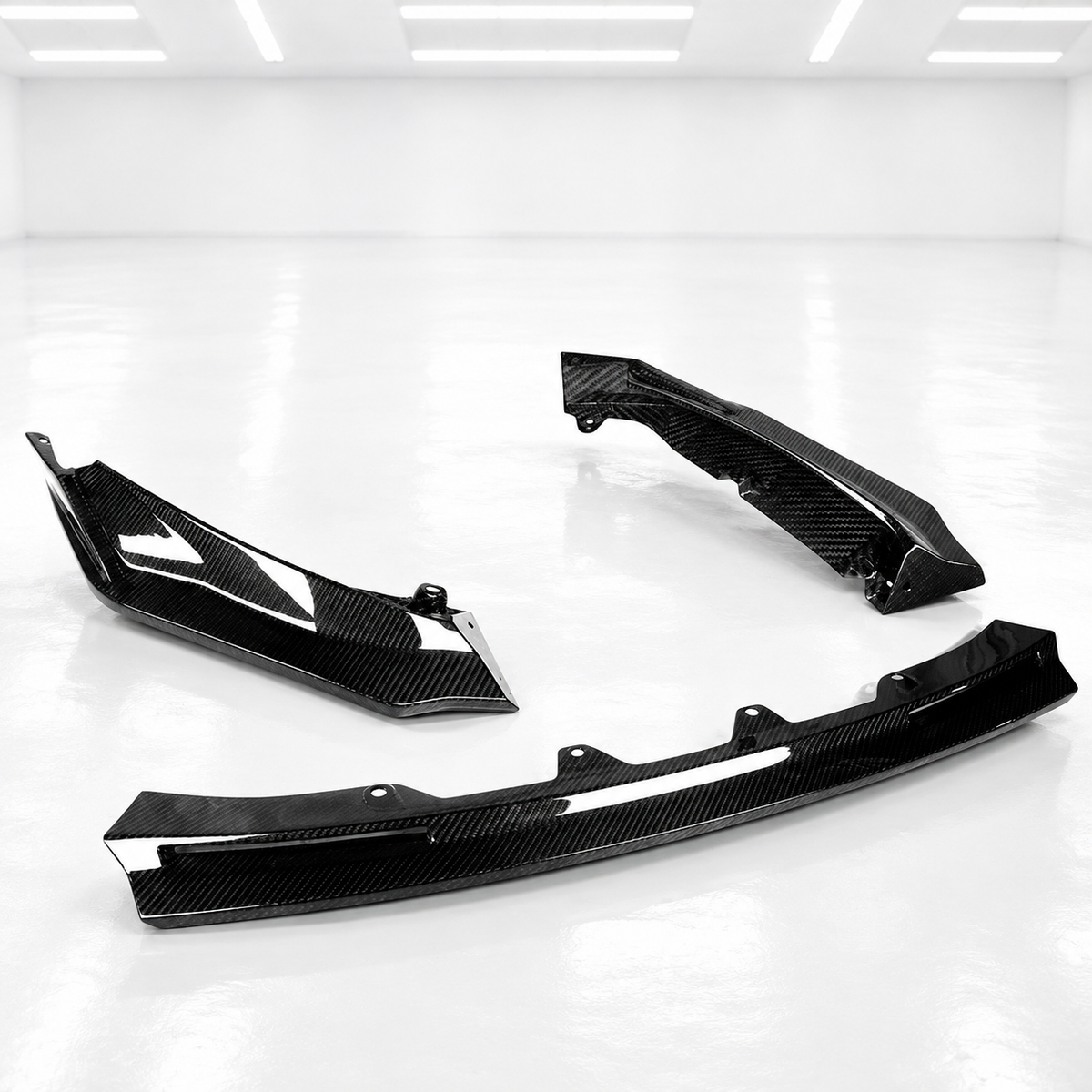 PARA BMW G80 M3 G82 G83 M4 V 2021-26 ESTILO 3 PIEZAS FIBRA DE CARBONO SECO PARACHOQUES DELANTERO LABIO