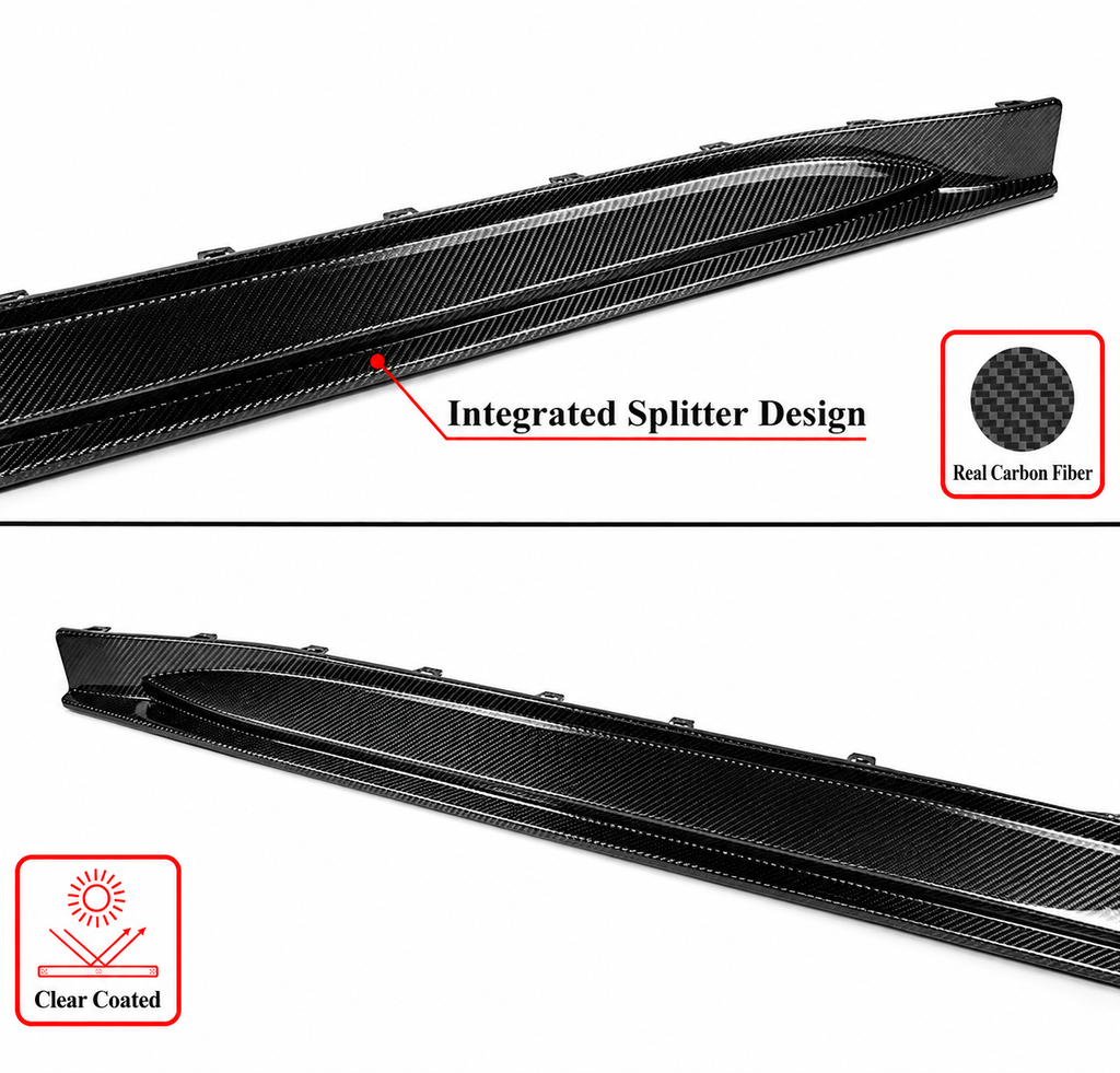 PARA BMW G80 M3 V2 2021-26 FIBRA CARBONO FALDÓN EXTENSIÓN LATERAL DIVISOR REPUESTO