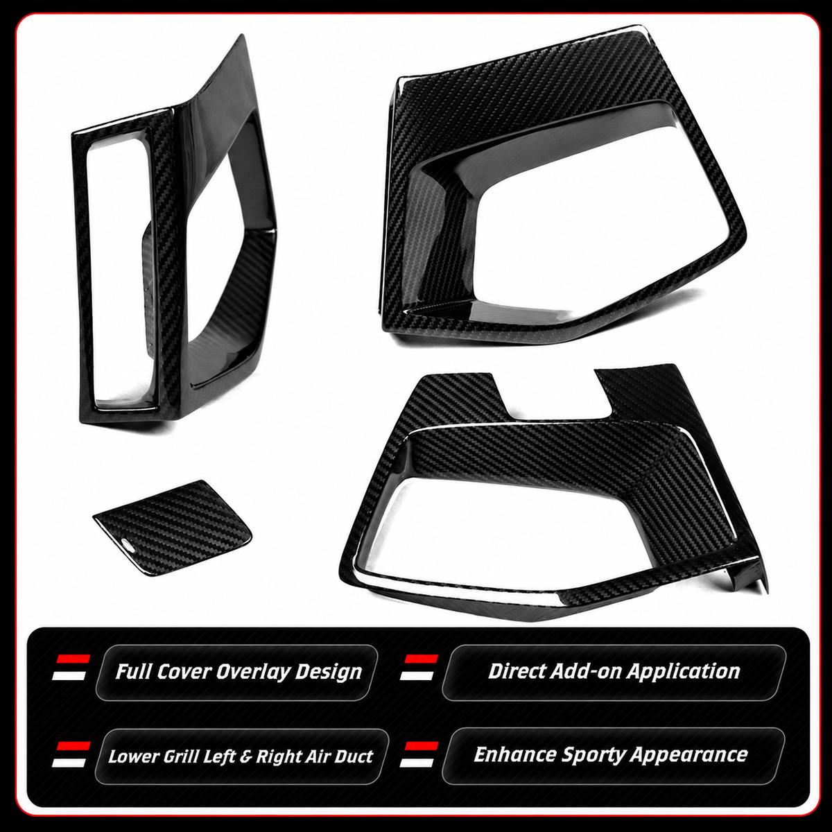 PARACHOQUES DELANTERO COMPLETO DE FIBRA DE CARBONO PARA BMW X3M X4M 22-25 CUBIERTAS DE AJUSTE DE CONDUCTO DE AIRE INFERIOR