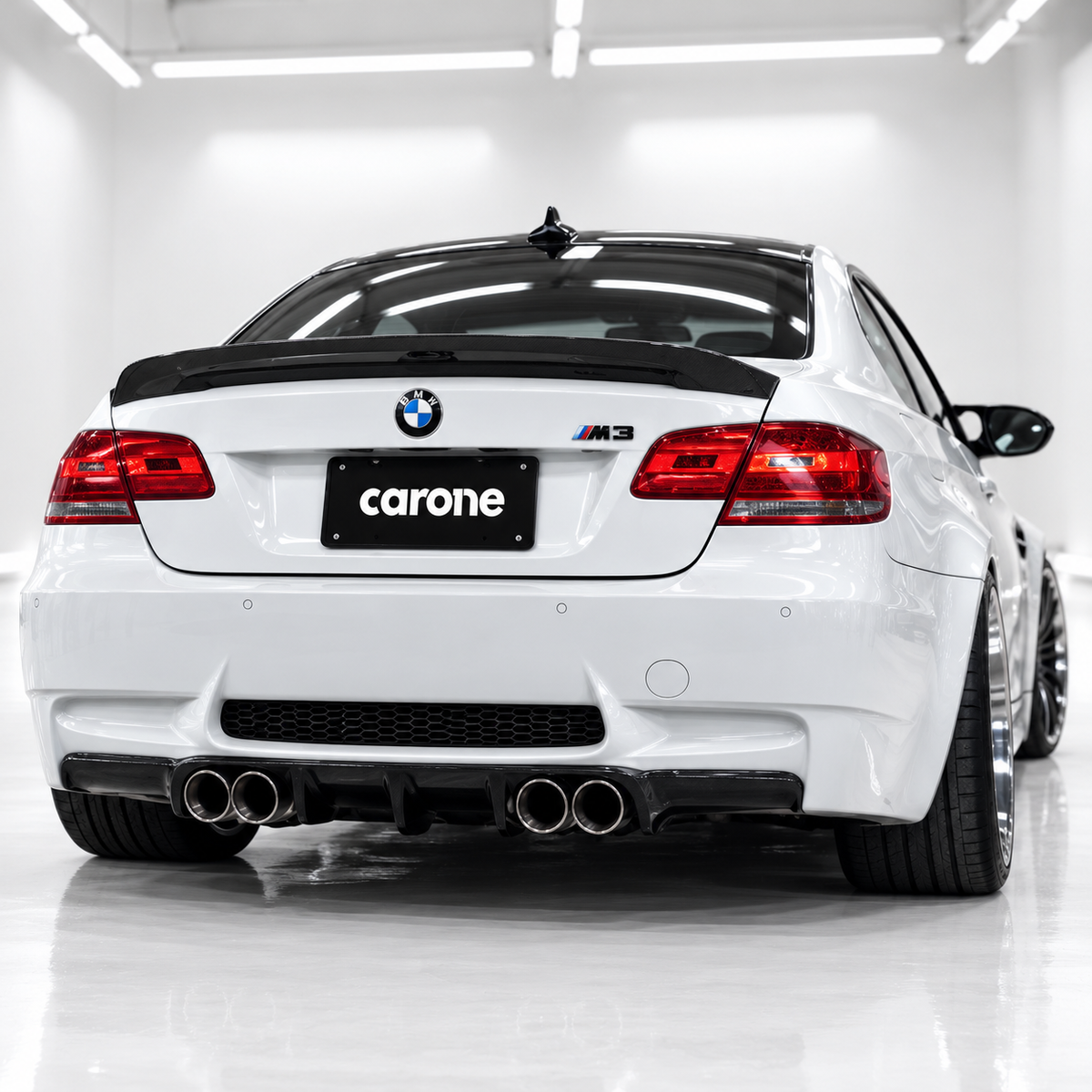 PARA BMW E92 E93 E93 M3 ESTILO V TAMAÑO COMPLETO FIBRA DE CARBONO DIFUSOR REAL PARACHOQUES TRASERO