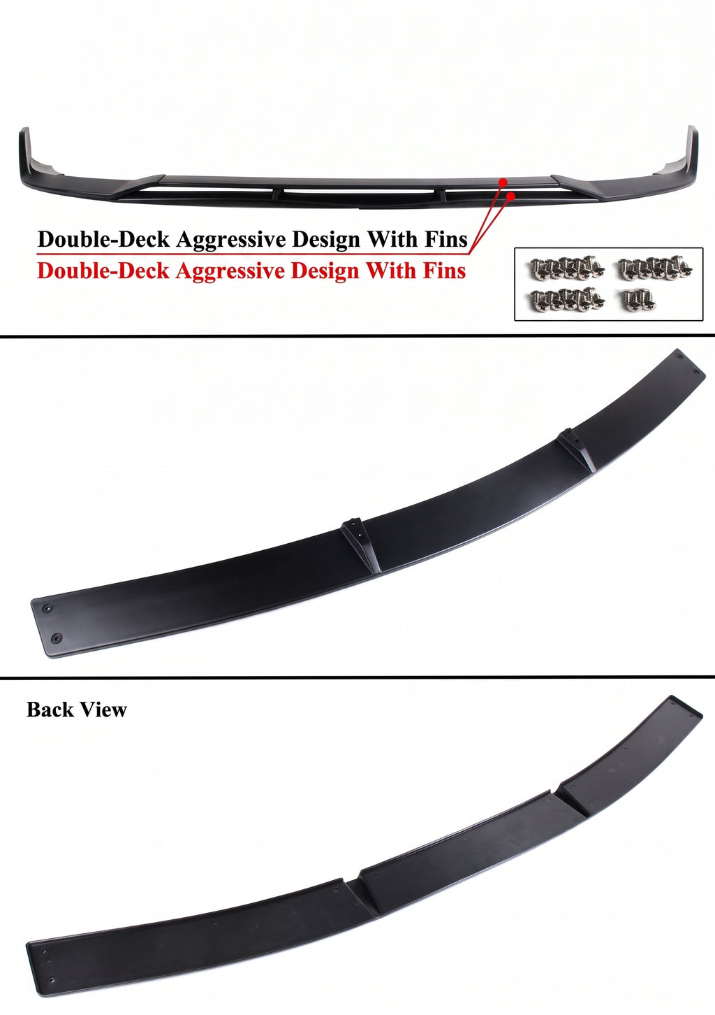 Dodge Charger SRT 2015-2023 DIVISOR DE LABIOS PARA PARACHOQUES NEGRO MATE DOBLE CUBIERTA