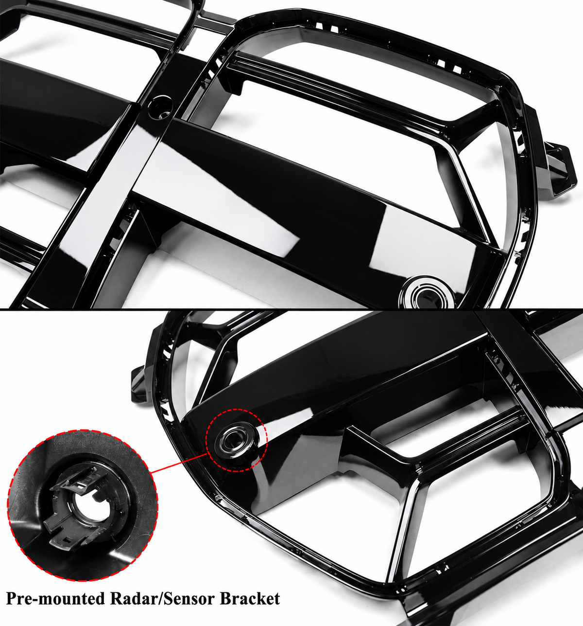 PARA BMW M3 G80 M4 G82 G83 CSL ESTILO ABS NEGRO BRILLANTE PARRILLA NARIZ 2021-2026