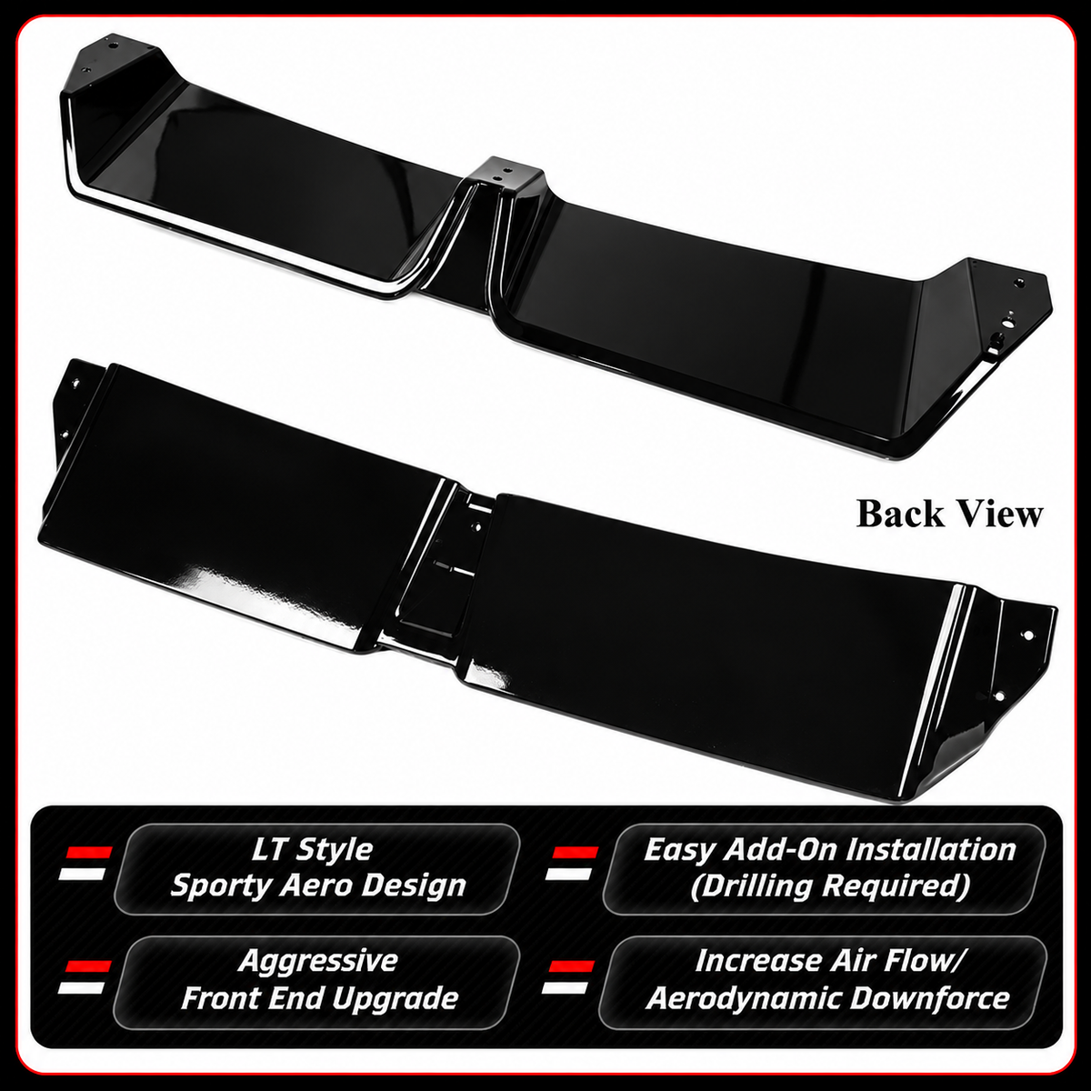 PARACHOQUES DELANTERO NEGRO BRILLANTE DIVISOR DE LABIOS PARA BMW F95 X5M F96 X6M LCI LT ESTILO 24-26