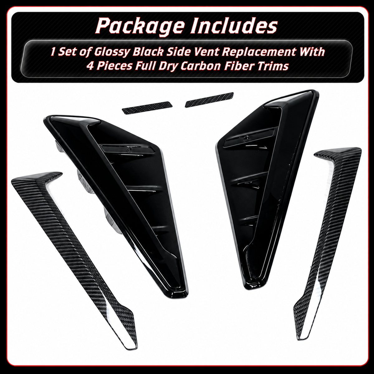 REPUESTO DE VENTILACIÓN LATERAL PARA GUARDABARROS ESTILO BMW G05 X5 X5M 19-23 CON MOLDURA DE FIBRA DE CARBONO