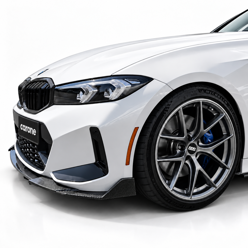 LABIO DE PARACHOQUES DELANTERO DE FIBRA DE CARBONO REAL ESTILO LCI CTM V 23-26 BMW M340I 330I G20