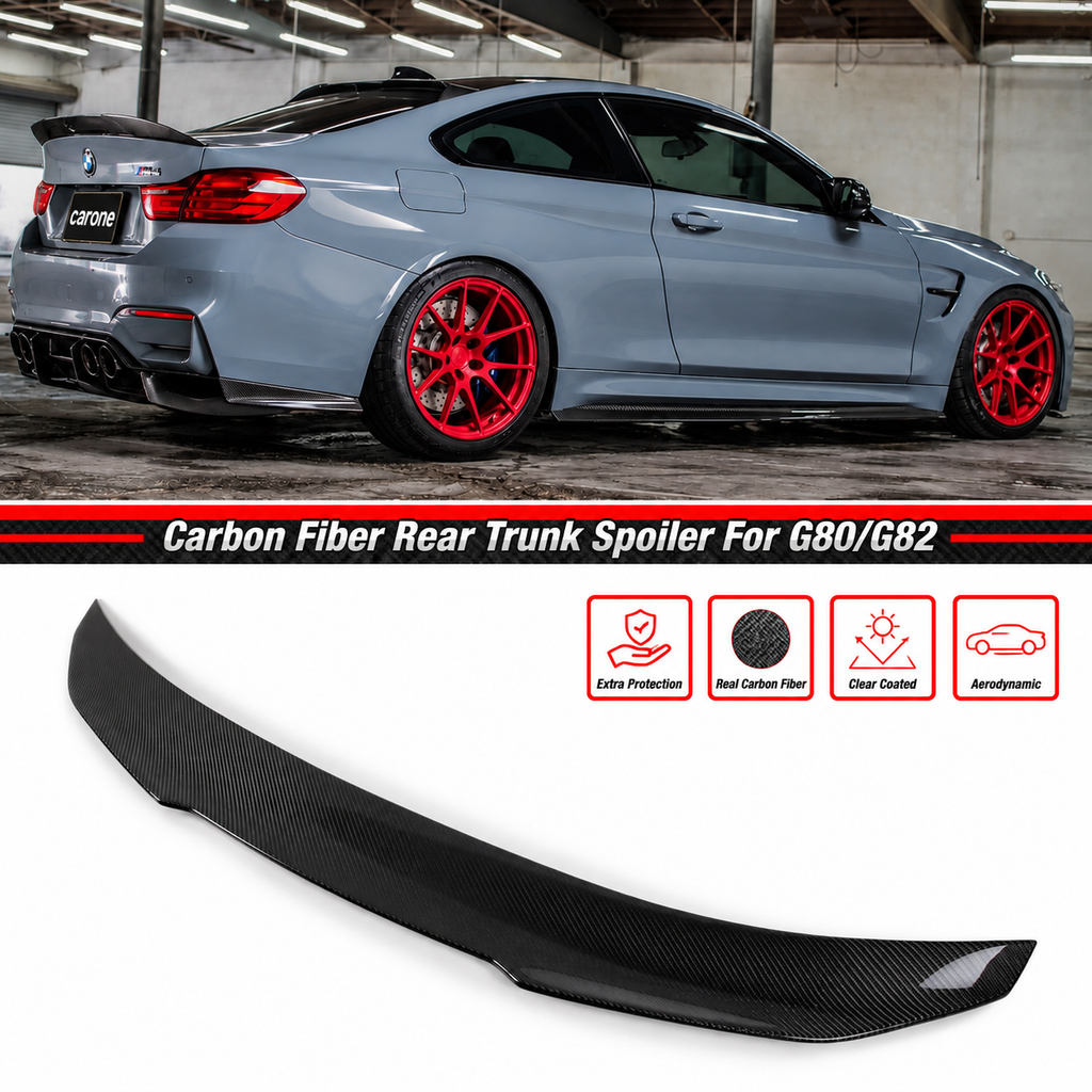 PARA BMW F82 M4 2015-20 ESTILO PSM HIGH KICK FIBRA DE CARBONO MALETERO TAPA ALERÓN