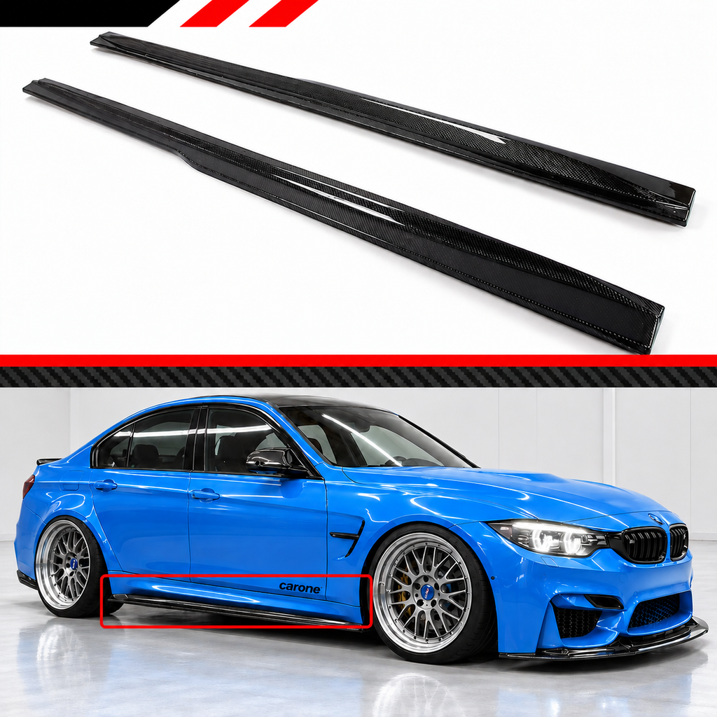 Paneles de extensión de faldón lateral de fibra de carbono estilo PSM para BMW F80 F81 M3 2015-2019