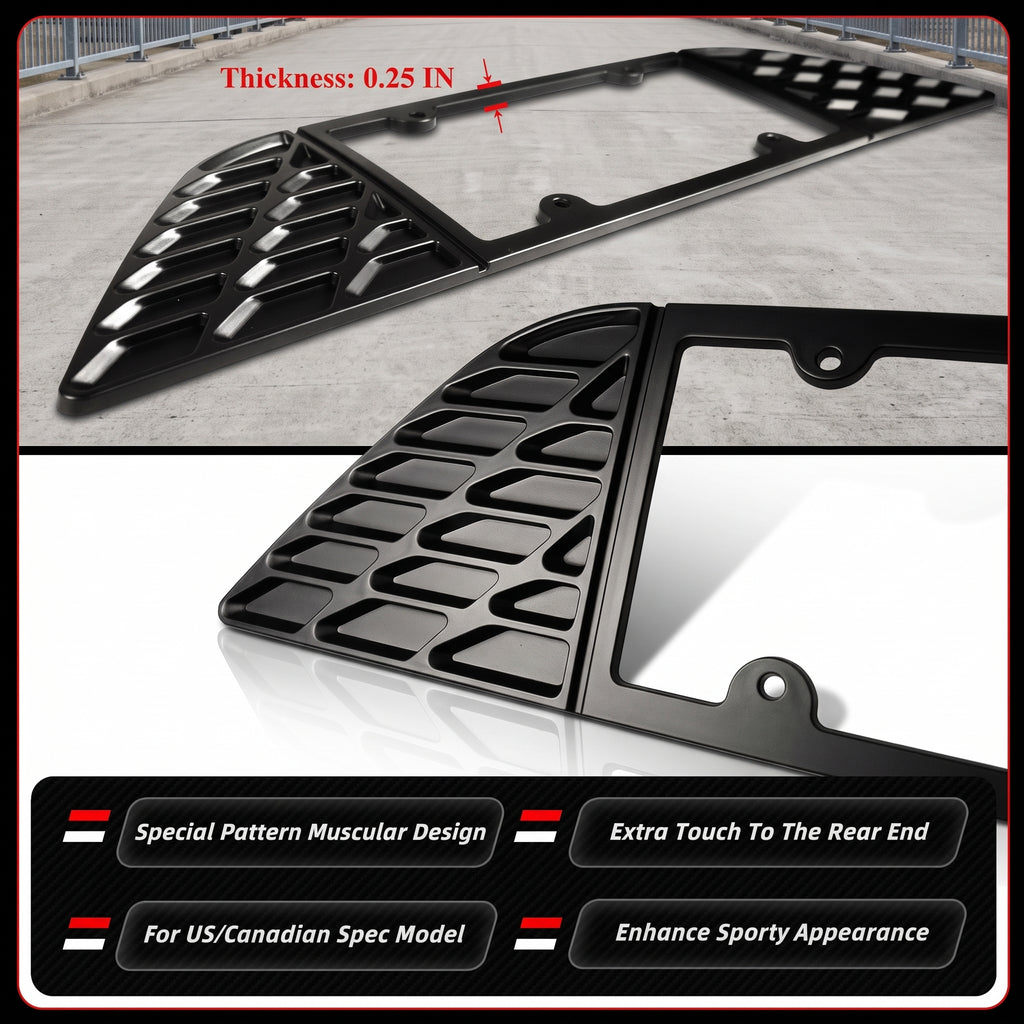 Dodge Charger 2015-23 Negro Mate Placa Trasera Marco Soporte Panel Borde