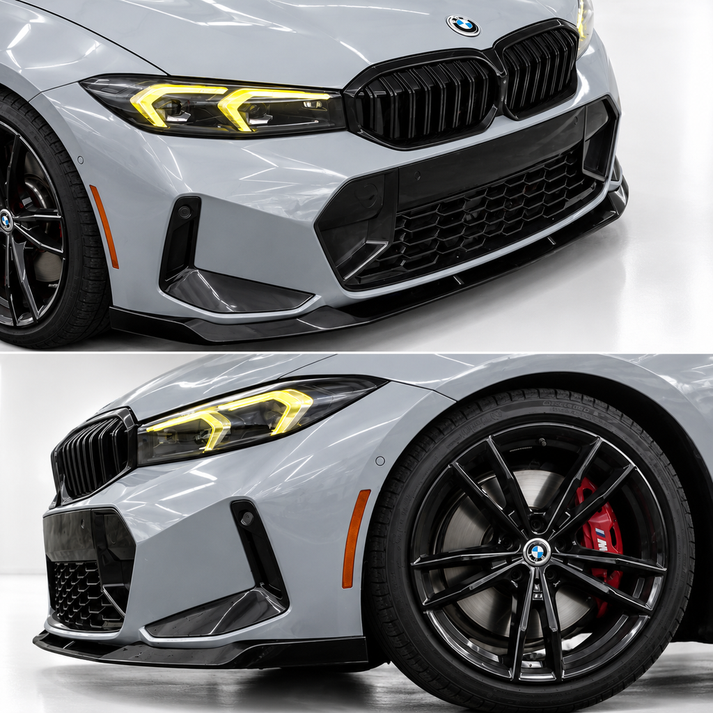 LABIO DE PARACHOQUES DELANTERO NEGRO BRILLANTE PARA BMW M340I 330I M SPORT G20 LCI V 2023-26
