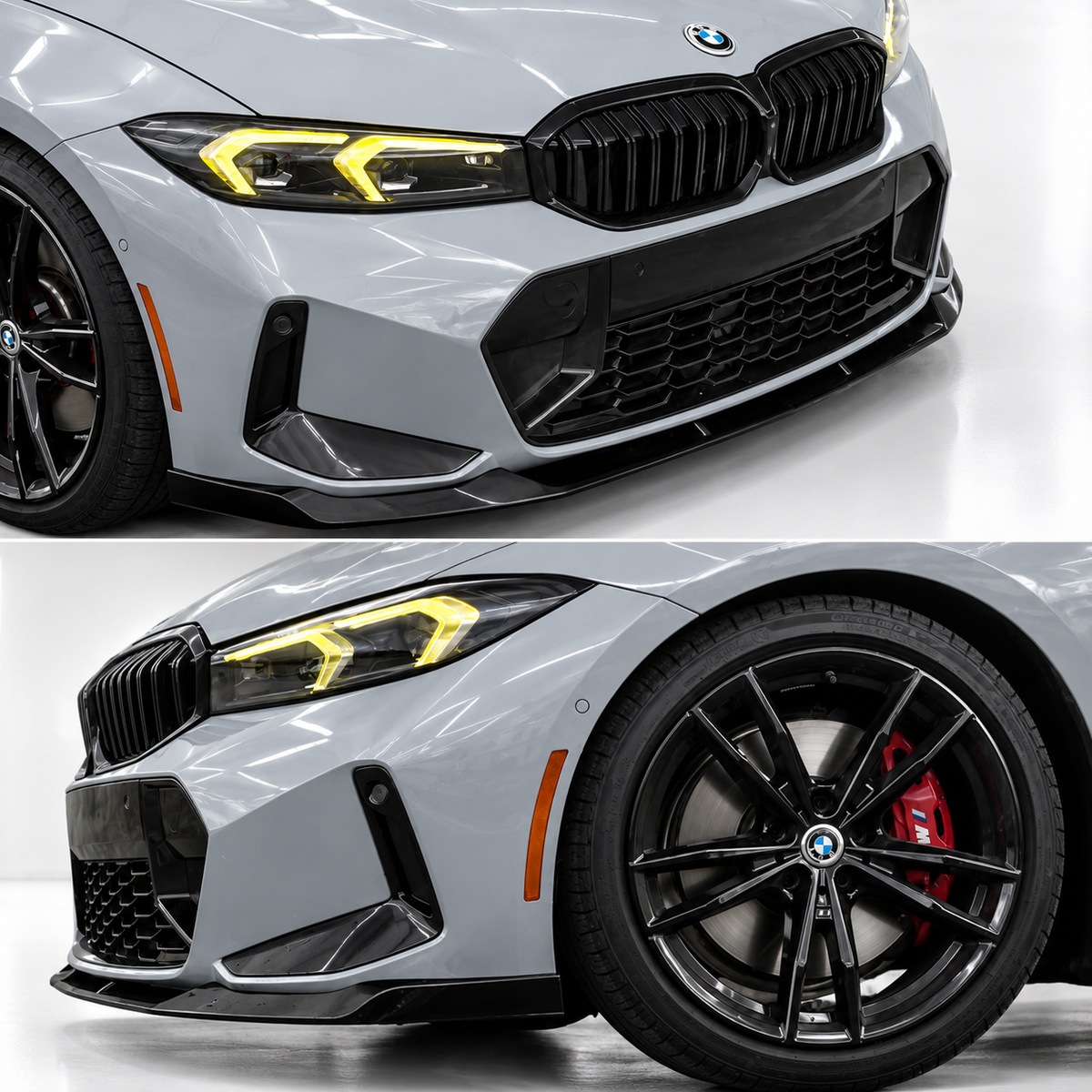 LABIO DE PARACHOQUES DELANTERO NEGRO BRILLANTE PARA BMW M340I 330I M SPORT G20 LCI V 2023-26