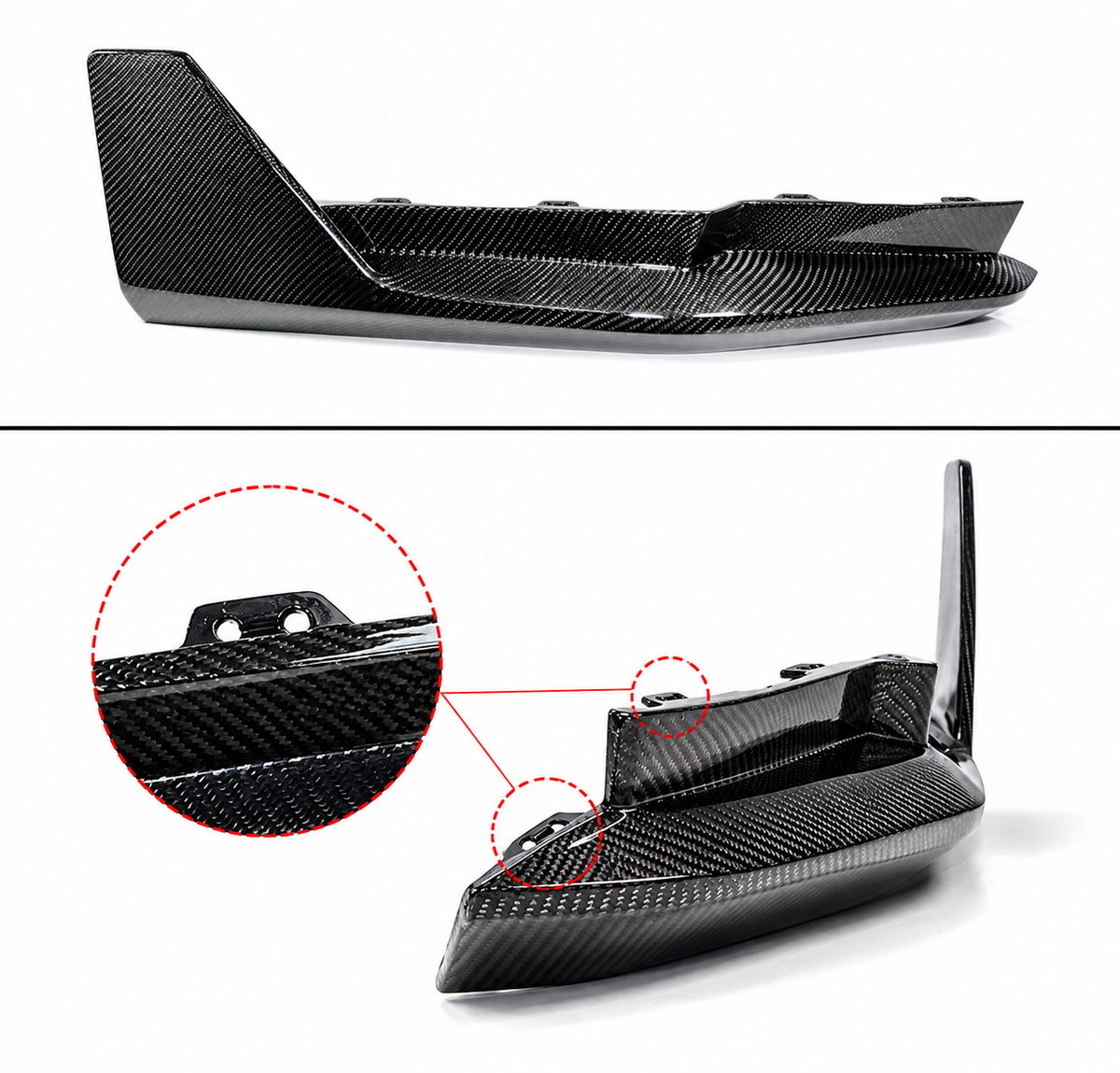 DIFUSOR TRASERO LED DE FIBRA DE CARBONO ESTILO J PARA BMW G80 M3 21-26 + EXTENSIÓN LATERAL MP