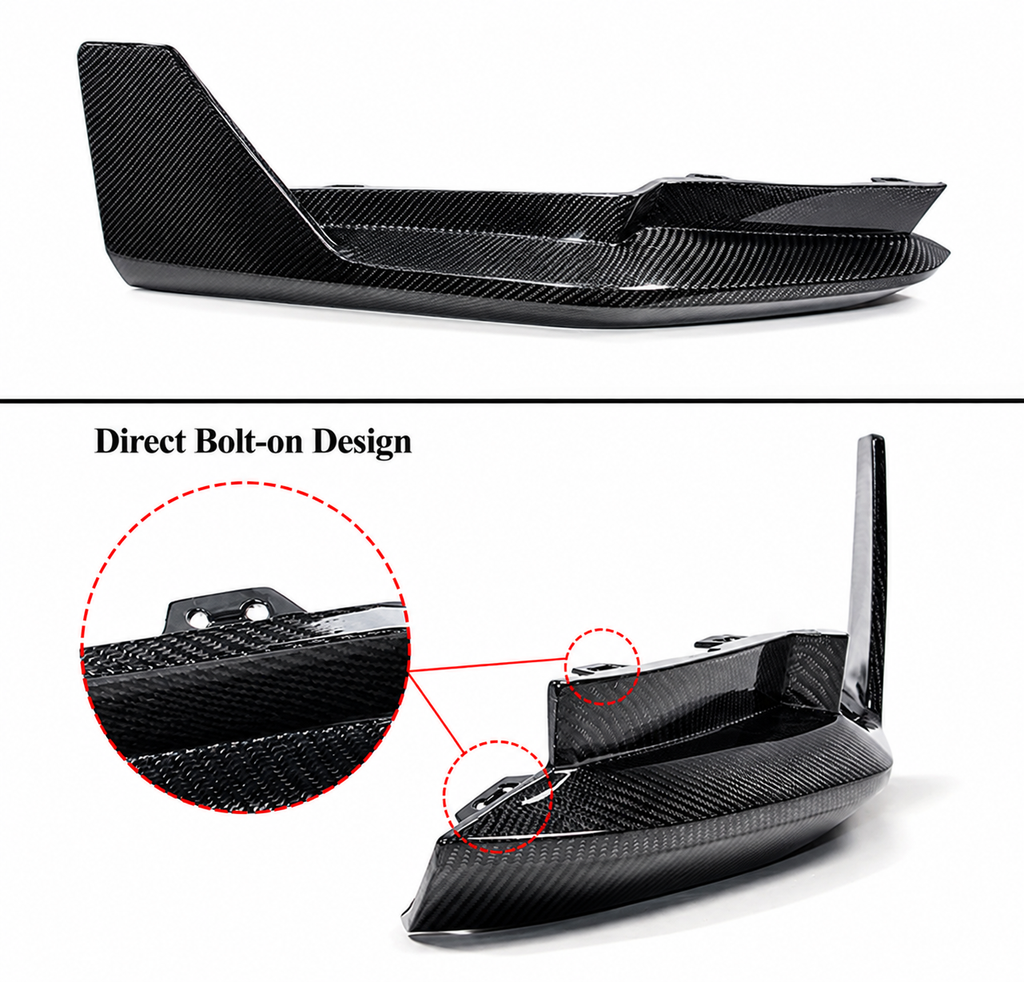 EXTENSIÓN DIVISOR DE ESQUINA DE PARACHOQUES TRASERO DE FIBRA DE CARBONO 21-26 BMW G80 M3