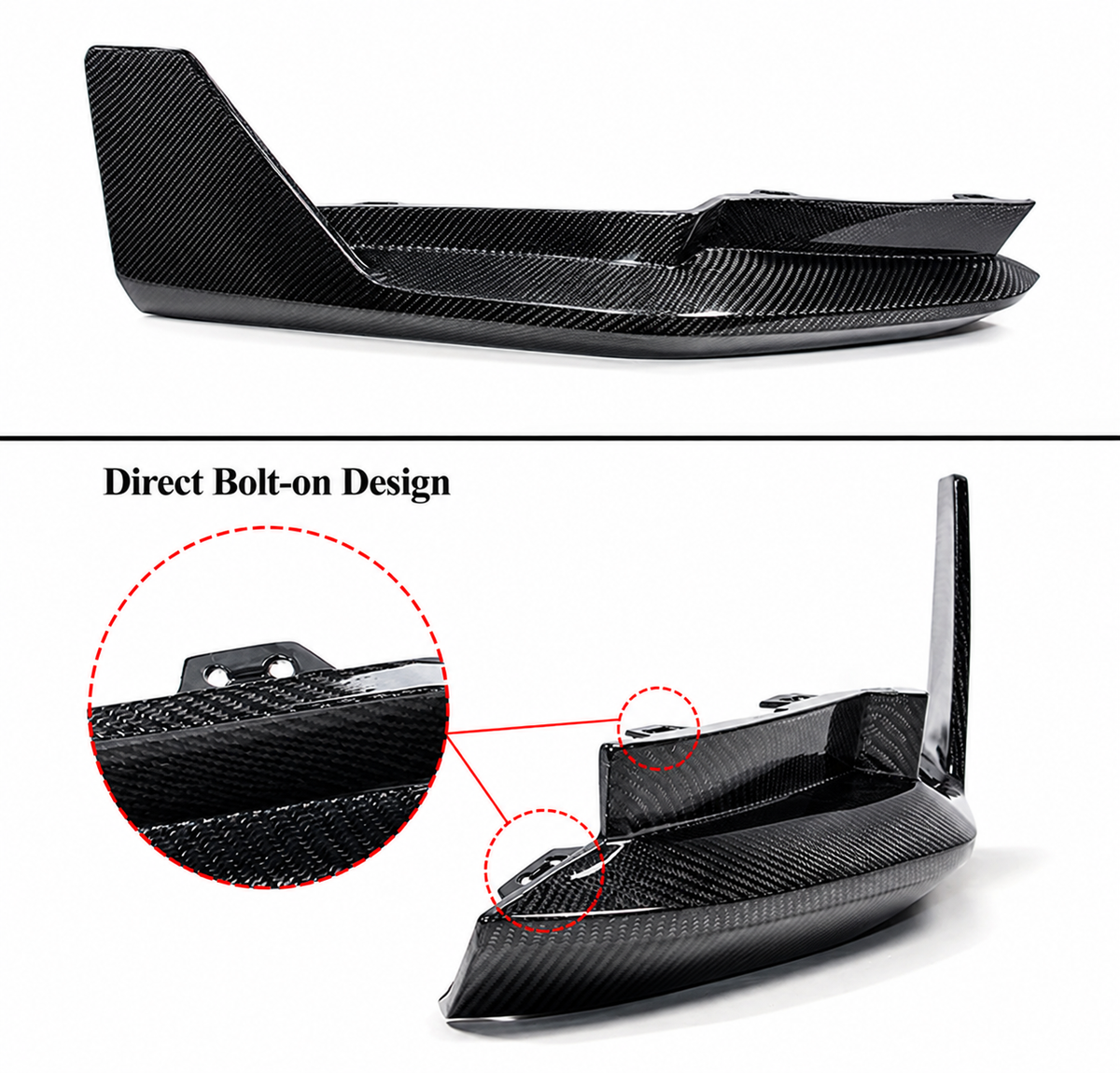 EXTENSIÓN DIVISOR DE ESQUINA DE PARACHOQUES TRASERO DE FIBRA DE CARBONO 21-26 BMW G80 M3