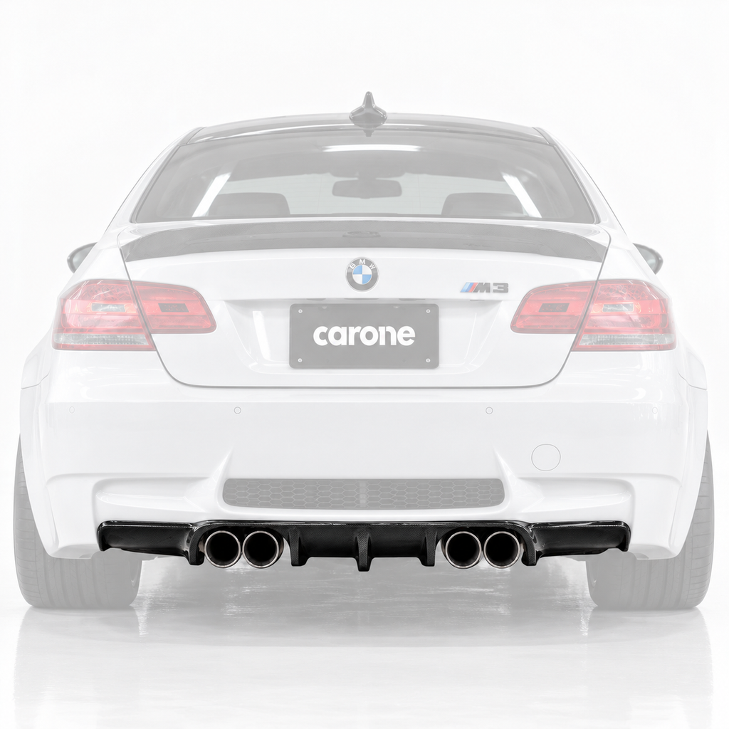 PARA BMW E92 E93 E93 M3 ESTILO V TAMAÑO COMPLETO FIBRA DE CARBONO DIFUSOR REAL PARACHOQUES TRASERO