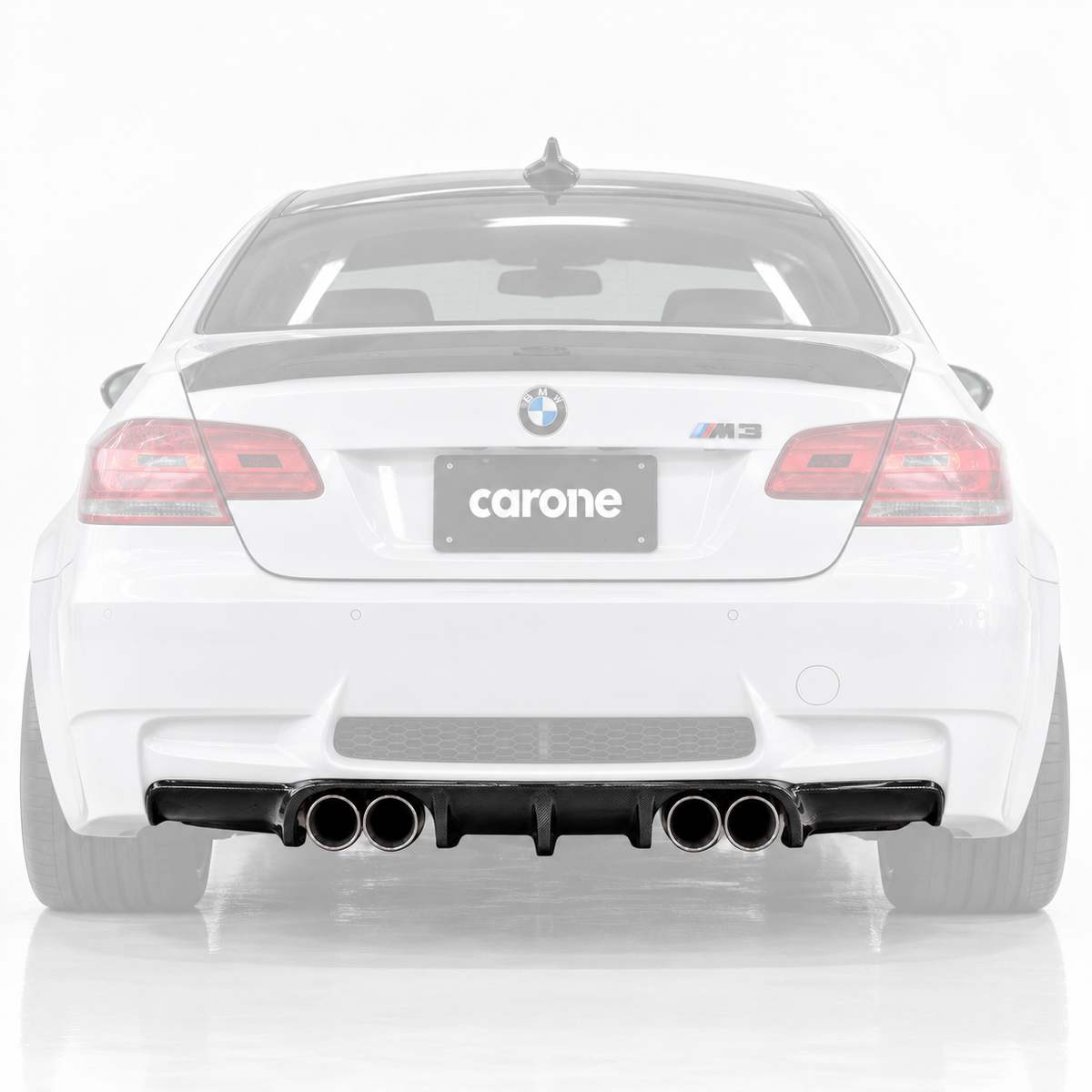 PARA BMW E92 E93 E93 M3 ESTILO V TAMAÑO COMPLETO FIBRA DE CARBONO DIFUSOR REAL PARACHOQUES TRASERO