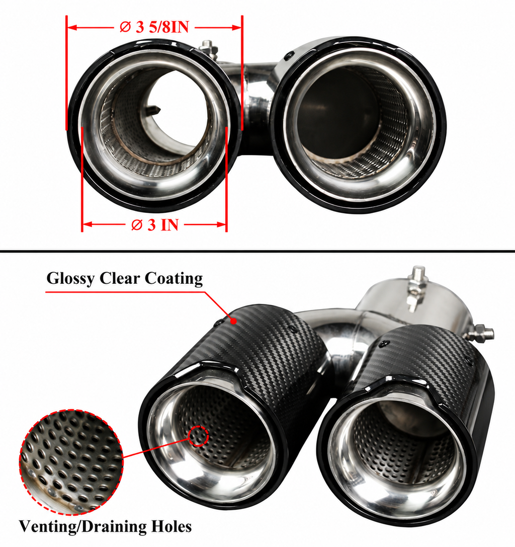 KIT DIFUSOR PARA BMW G20 M SPORT M340i CTM 19-22 + PUNTA DE ESCAPE CUÁDRUPLE DE FIBRA DE CARBONO