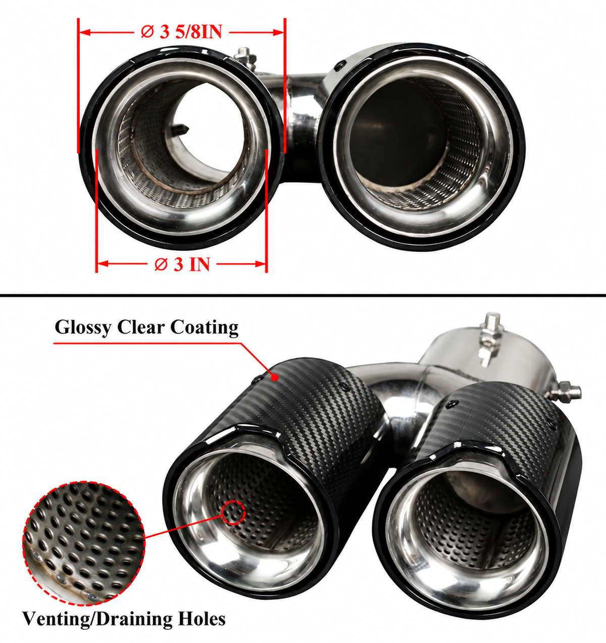 KIT DIFUSOR PARA BMW G20 M SPORT M340i CTM 19-22 + PUNTA DE ESCAPE CUÁDRUPLE DE FIBRA DE CARBONO