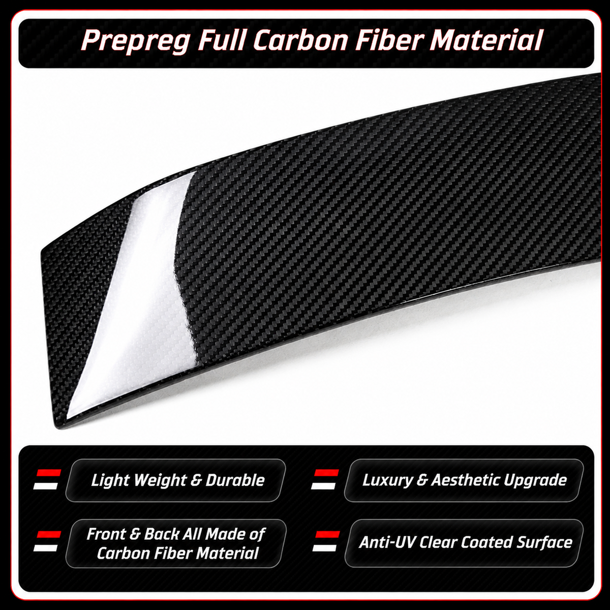 ALERÓN DE TECHO DE FIBRA DE CARBONO COMPLETO ESTILO V CTM V 2024-26 BMW G60 530I G90 M5