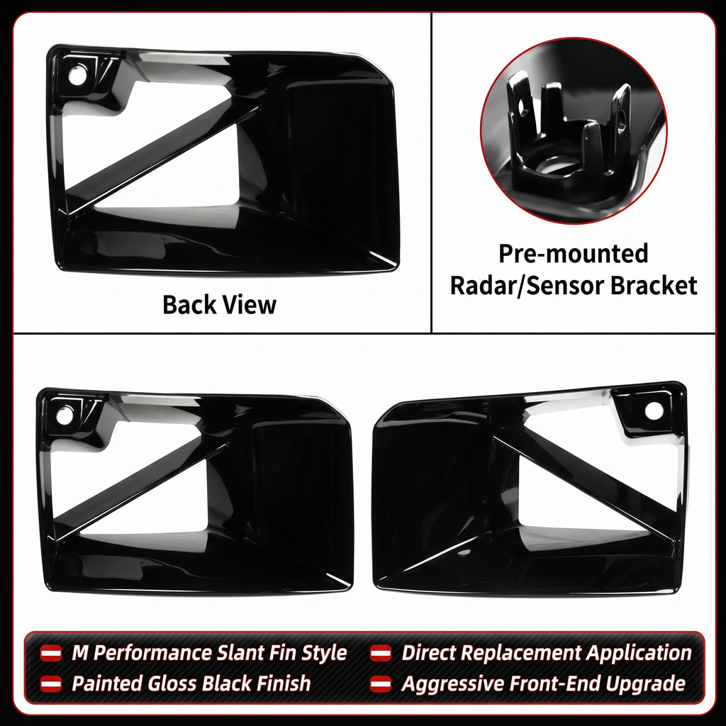 PARACHOQUES DELANTERO NEGRO BRILLANTE PARA BMW G87 M2 ESTILO 23-26 REPUESTO VENTILACION CONDUCTO DE AIRE