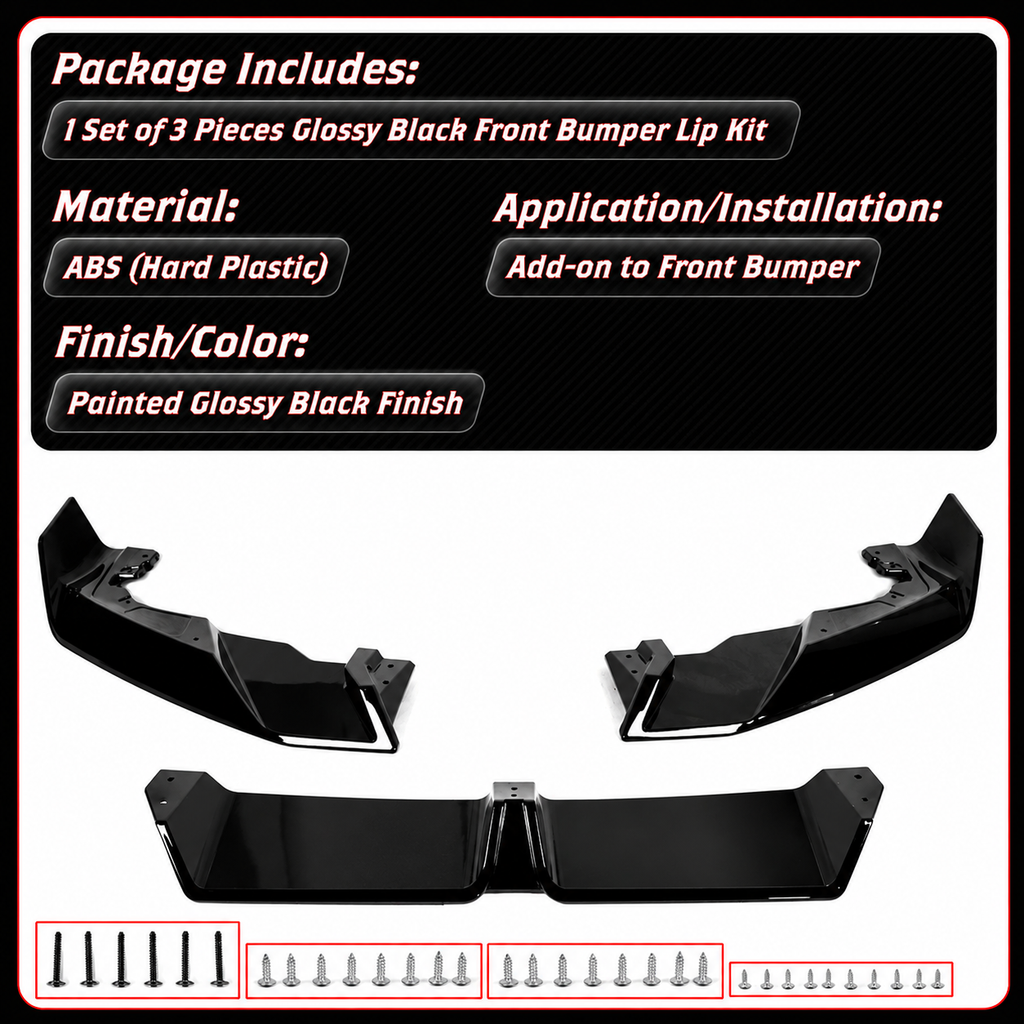 PARACHOQUES DELANTERO NEGRO BRILLANTE DIVISOR DE LABIOS PARA BMW F95 X5M F96 X6M LCI LT ESTILO 24-26