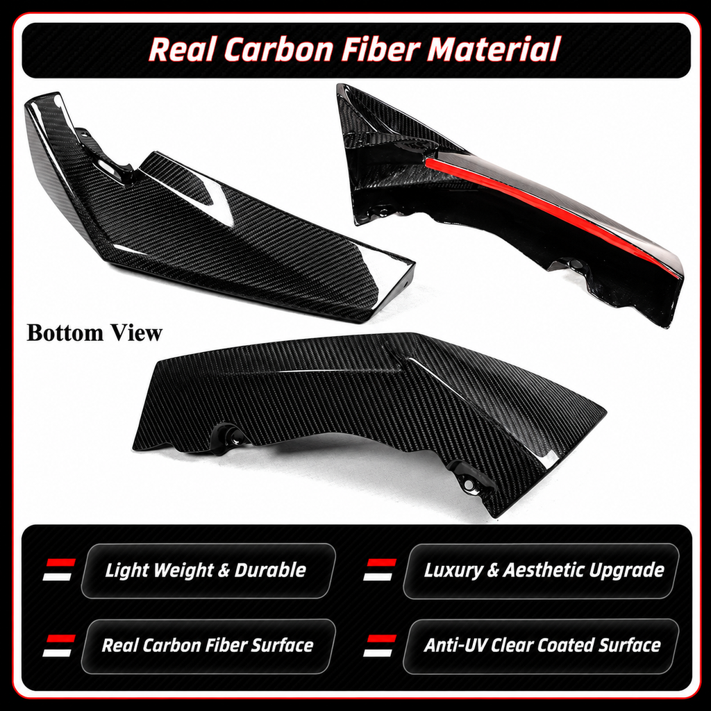 Labio de parachoques delantero de fibra de carbono real estilo VT BMW G80 M3 G82 G83 M4 2021-2026