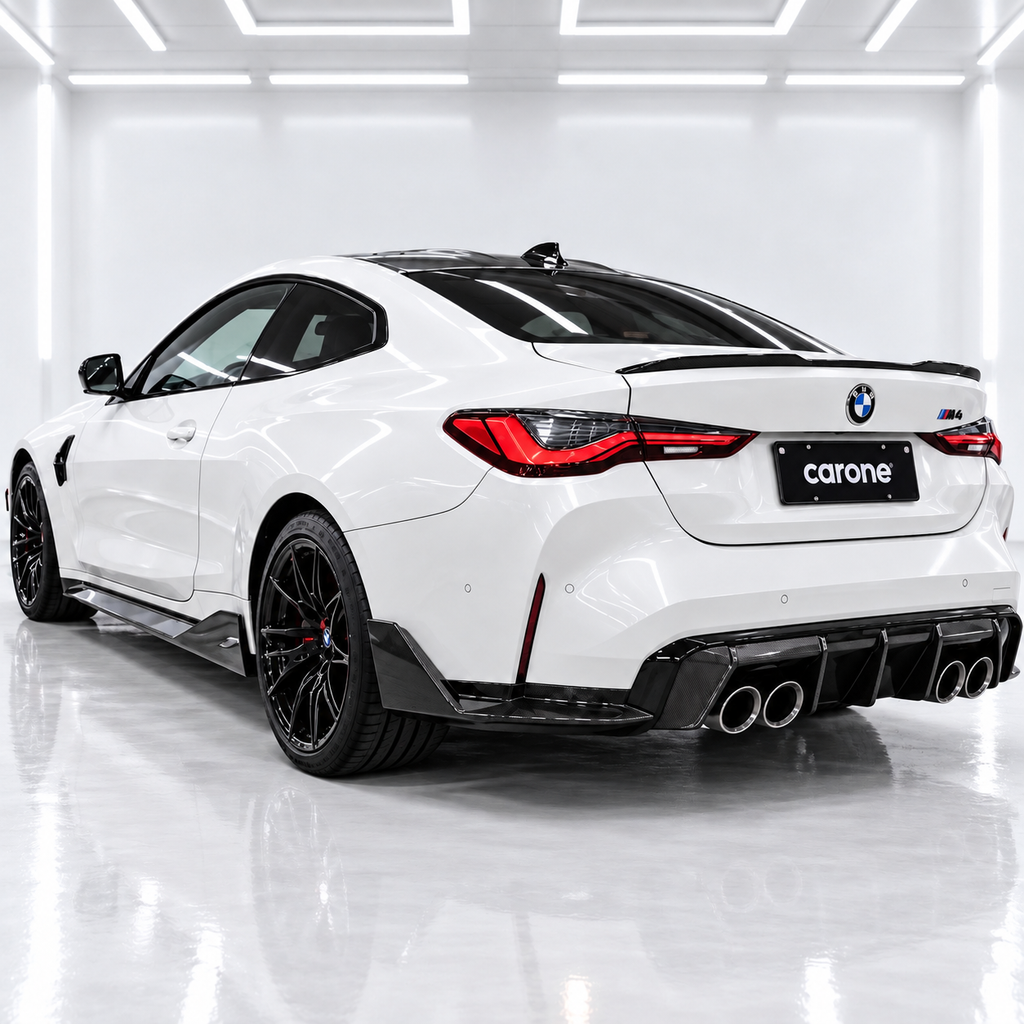 Extensión de parachoques trasero de fibra de carbono estilo rendimiento para BMW G82 G83 M4 21-26