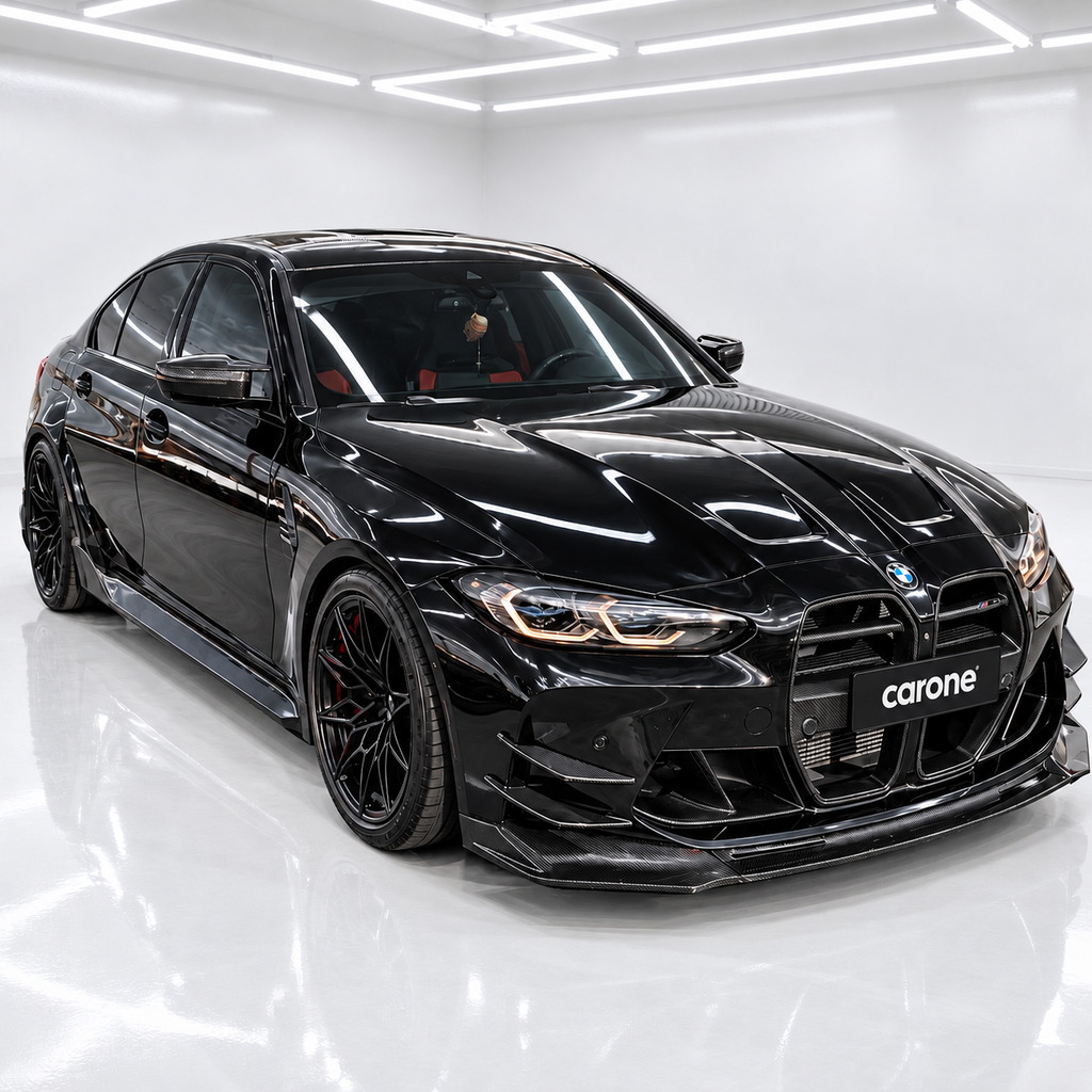 PARA BMW M3 G80 M4 G82 G83 2021-2026 FIBRA DE CARBONO REAL ESTILO V NARIZ REJILLA
