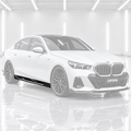 EXTENSIÓN DE FALDÓN LATERAL NEGRO BRILLANTE ESTILO WINGLET PARA BMW G60 530I 540I MP 2024-26