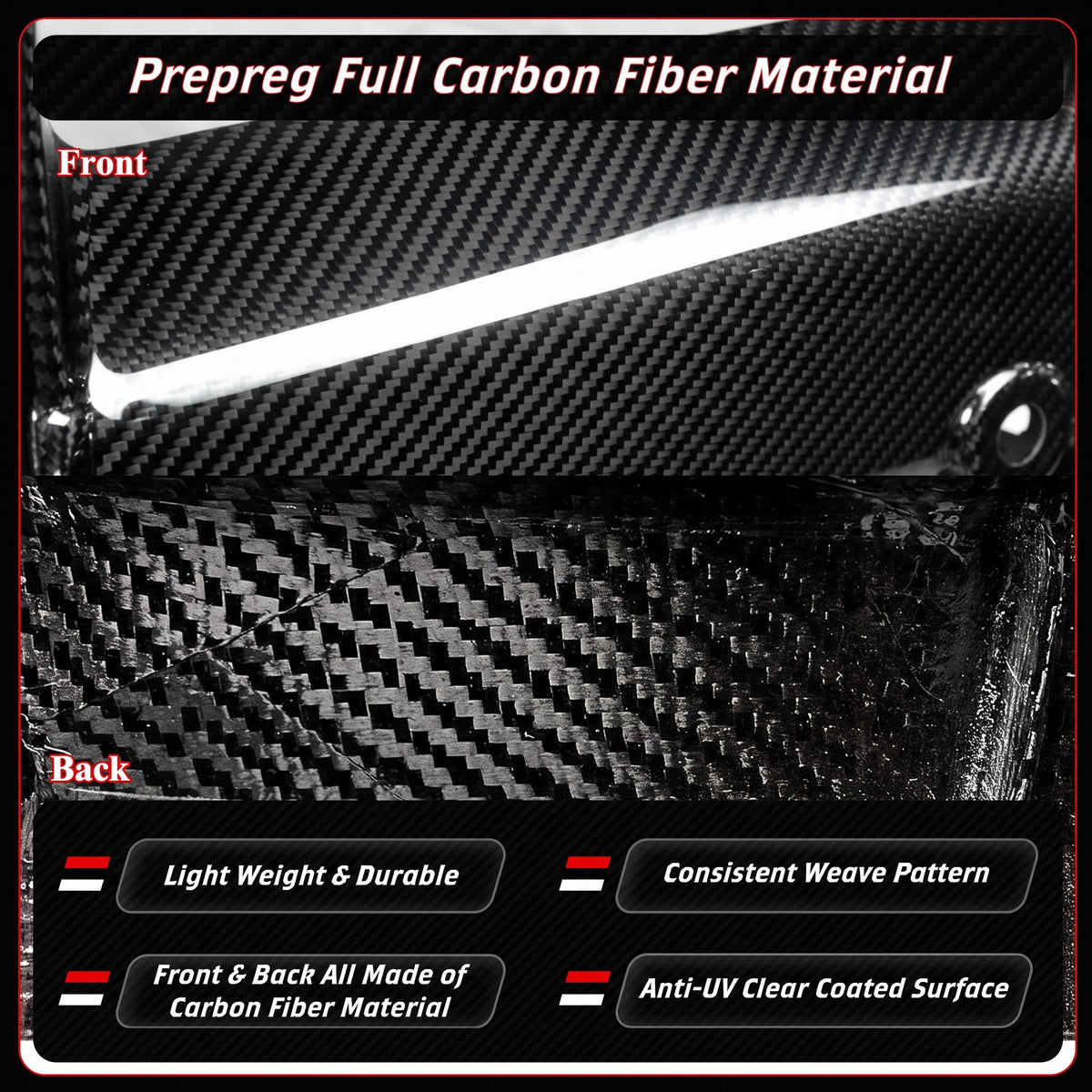 Parrilla delantera de fibra de carbono preimpregnada estilo VR 21-26 BMW M3 G80 M4 G82 G83