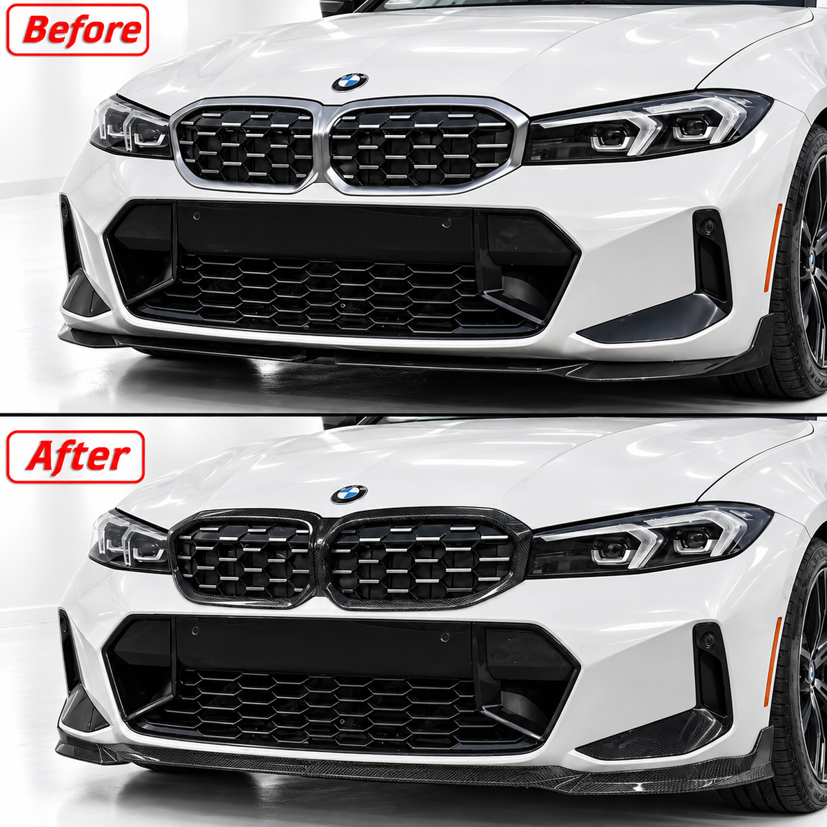 PARA BMW G20 330i M340i 2023-26 REJILLA DE FIBRA DE CARBONO SECA GUARNIZACIÓN INSERTO EMBELLECEDOR CUBIERTA