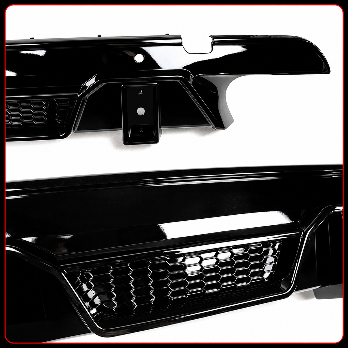 DIFUSOR DE PARACHOQUES TRASERO LED NEGRO BRILLANTE PARA BMW F95 X5M F96 X6M LT 20-26