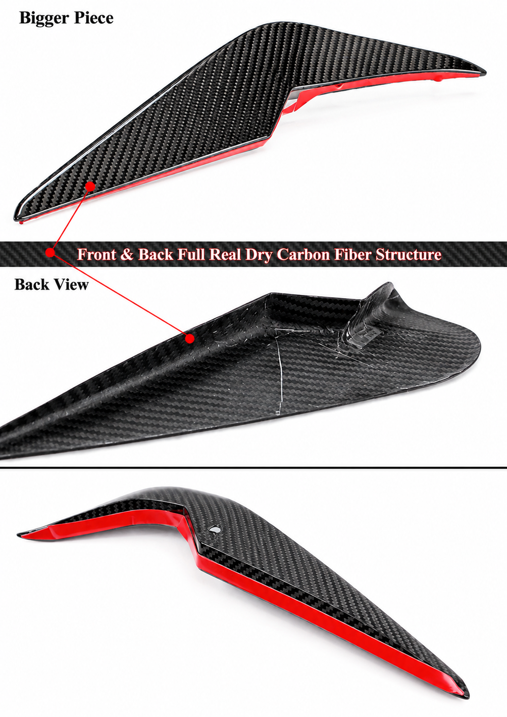 PARA 21-26 BMW G80 M3 G82 M4 FIBRA DE CARBONO ESTILO V LABIO DELANTERO + PARACHOQUES ALETAS CANARD