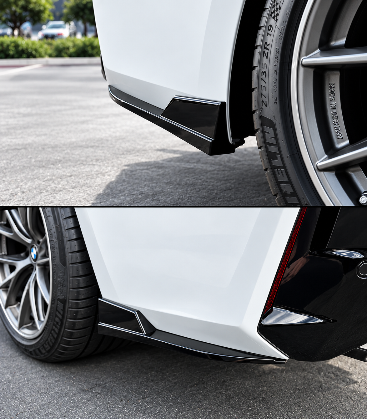 EXTENSIÓN DE PARACHOQUES TRASERO NEGRO BRILLANTE PARA BMW G20 330I M340I M SPORT 2019-26